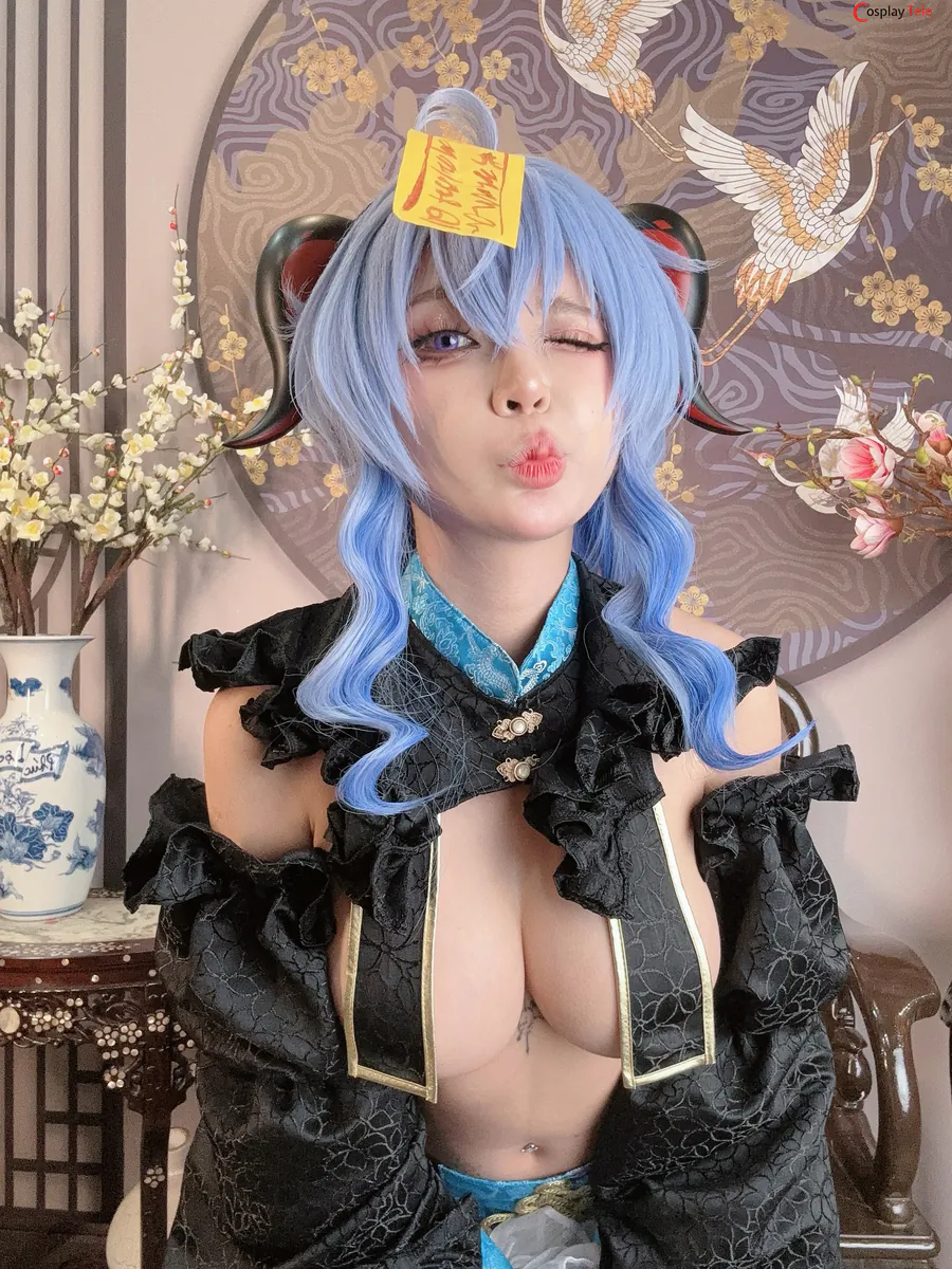 Umeko J cosplay Ganyu Jiangshi – Genshin Impact