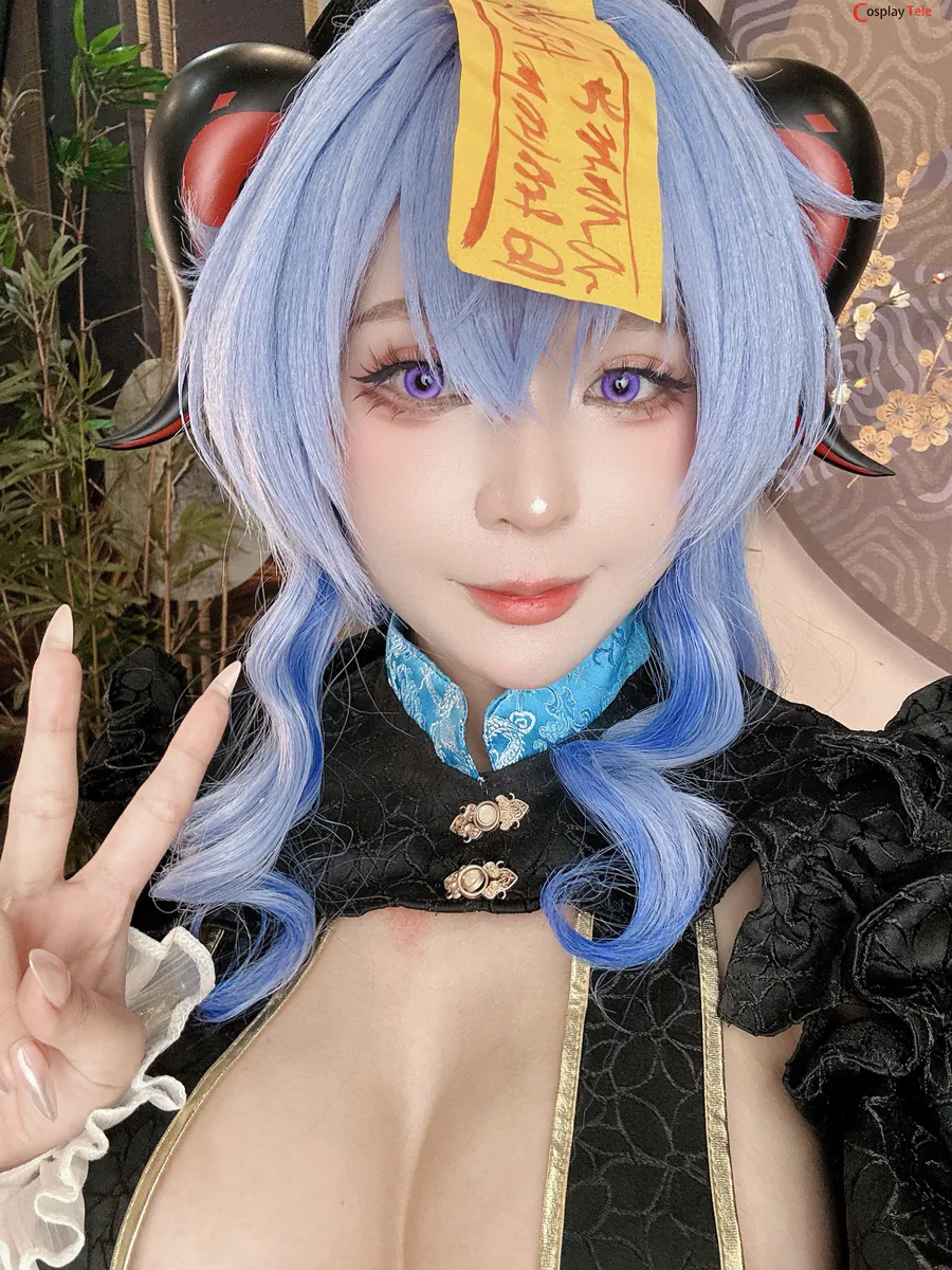 Umeko J cosplay Ganyu Jiangshi – Genshin Impact