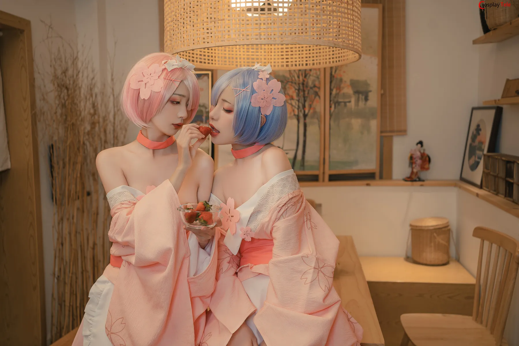 Nekokoyoshi (爆机少女喵小吉) and 金鱼Kinngyo cosplay Rem and Ram – Re_Zero – Part 2