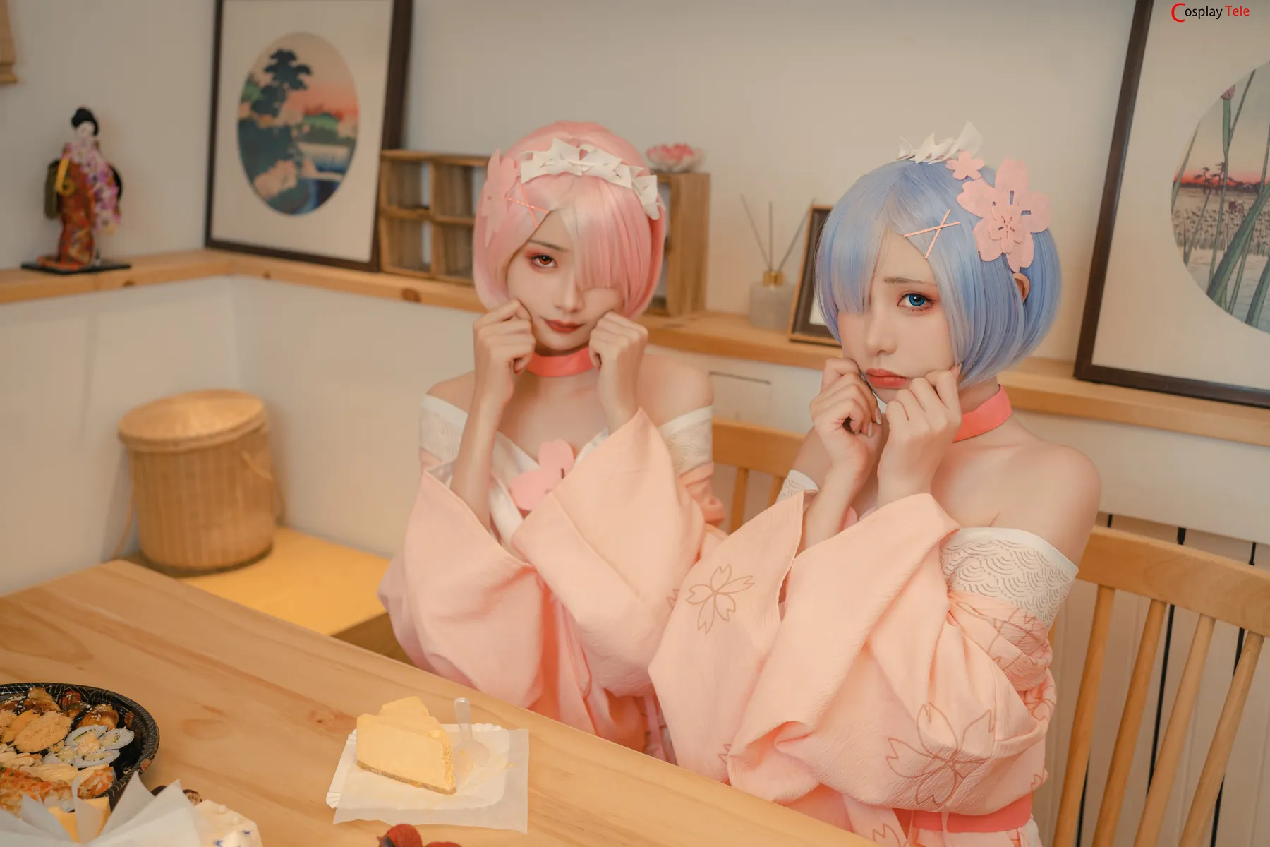 Nekokoyoshi (爆机少女喵小吉) and 金鱼Kinngyo cosplay Rem and Ram – Re_Zero – Part 2