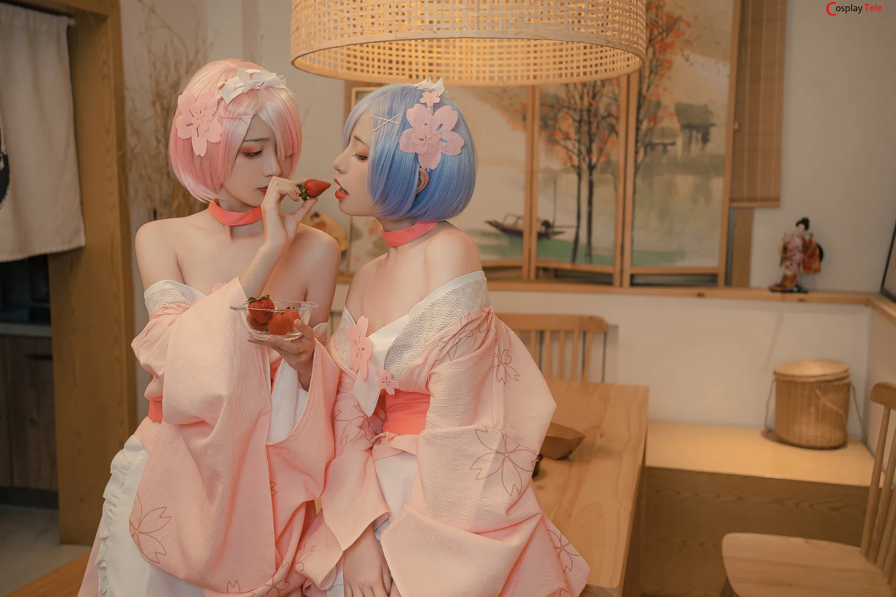 Nekokoyoshi (爆机少女喵小吉) and 金鱼Kinngyo cosplay Rem and Ram – Re_Zero – Part 2