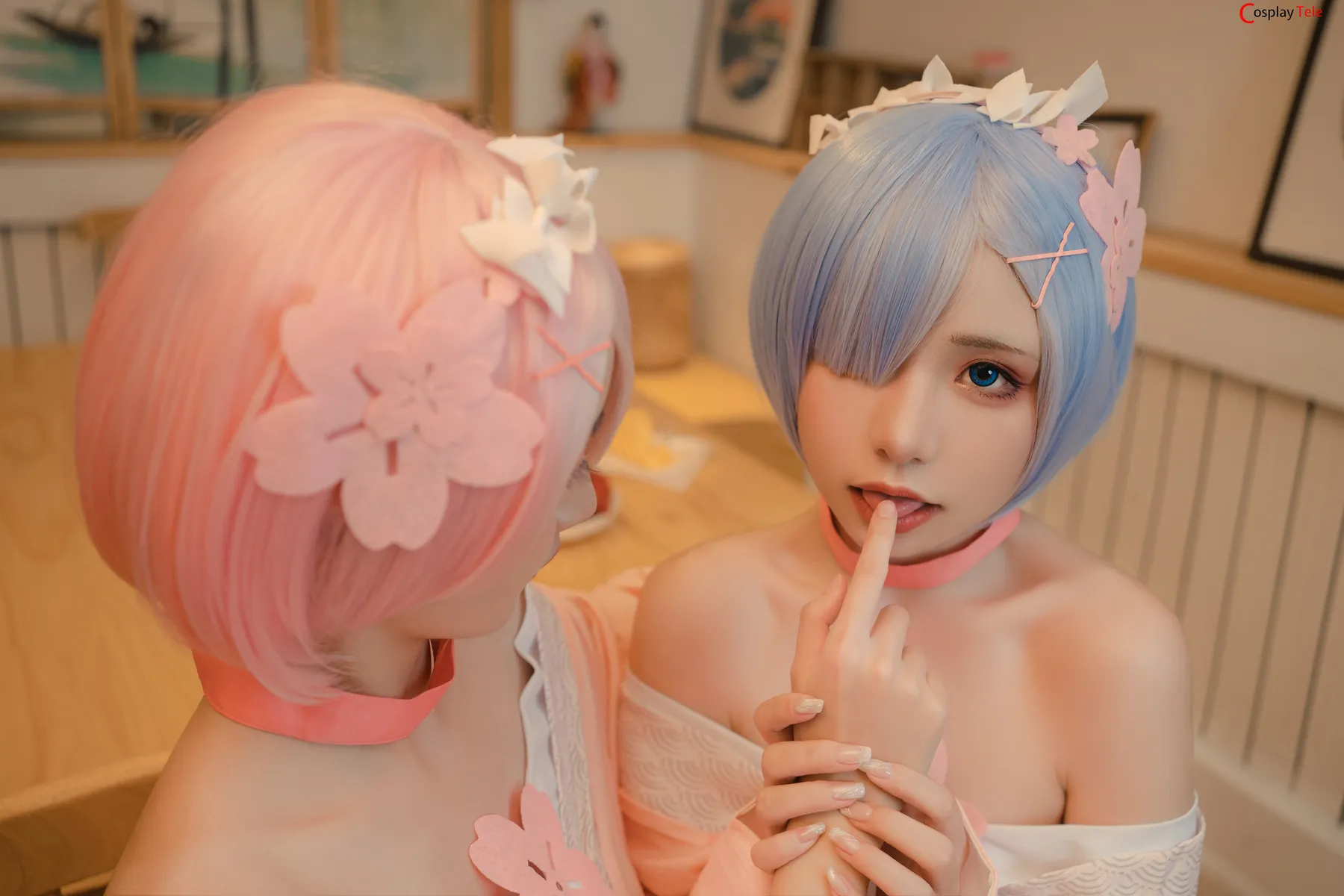 Nekokoyoshi (爆机少女喵小吉) and 金鱼Kinngyo cosplay Rem and Ram – Re_Zero – Part 2