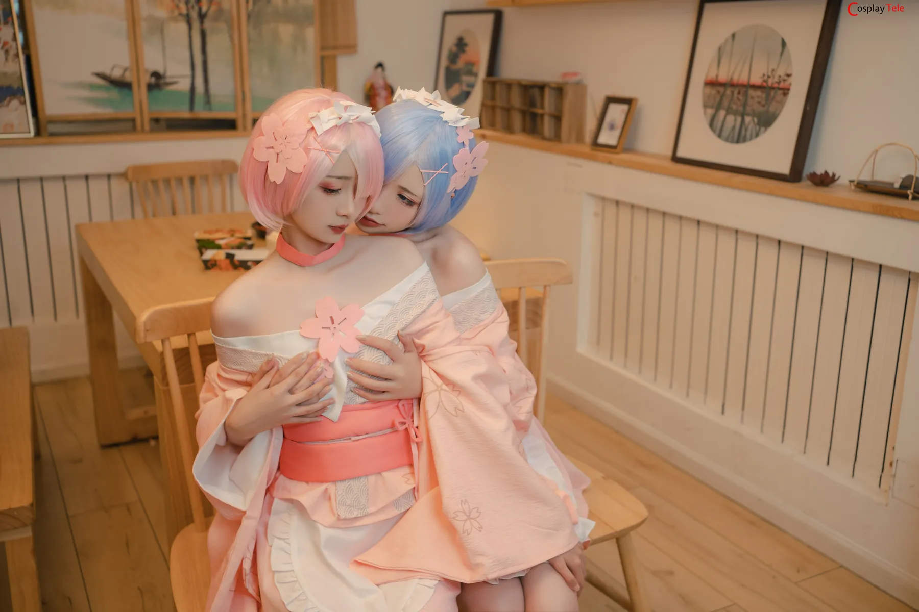 Nekokoyoshi (爆机少女喵小吉) and 金鱼Kinngyo cosplay Rem and Ram – Re_Zero – Part 2