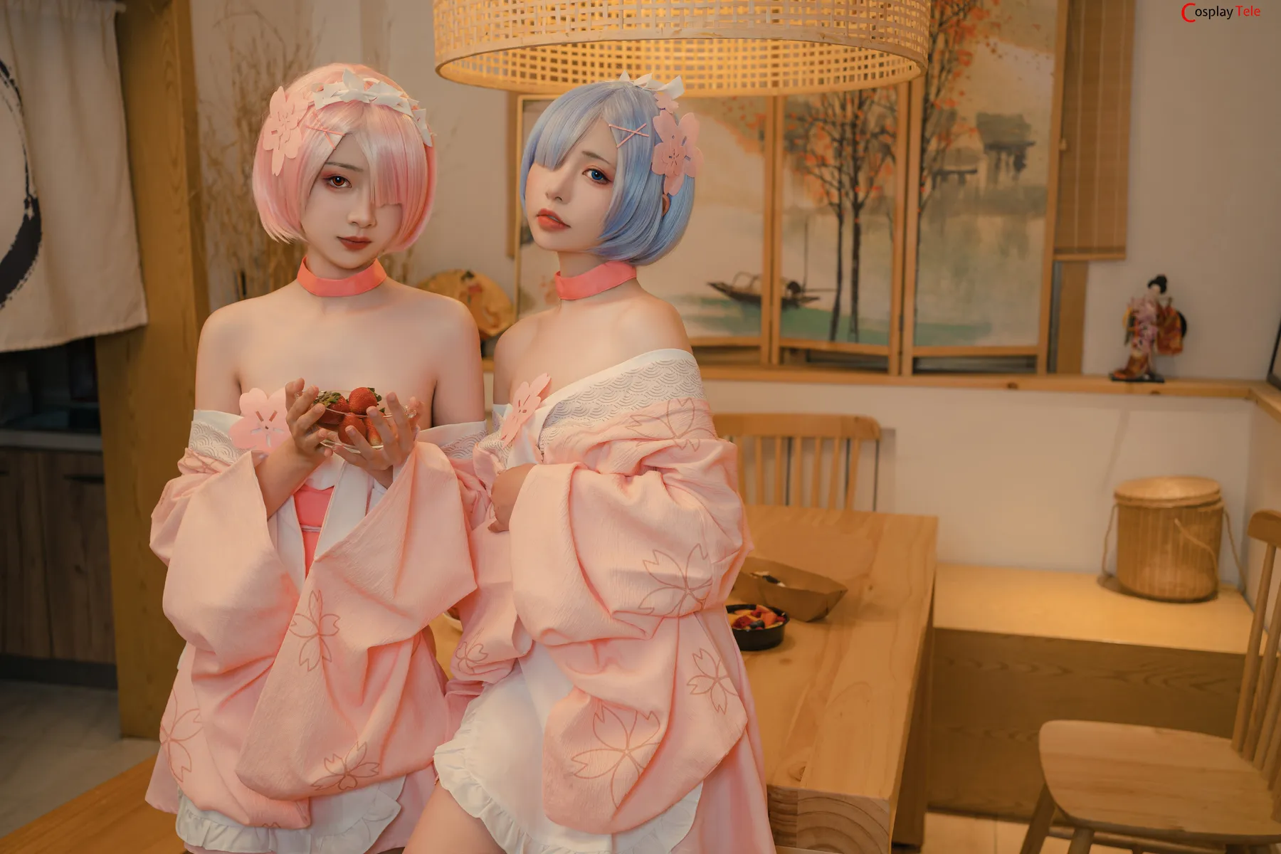 Nekokoyoshi (爆机少女喵小吉) and 金鱼Kinngyo cosplay Rem and Ram – Re_Zero – Part 2