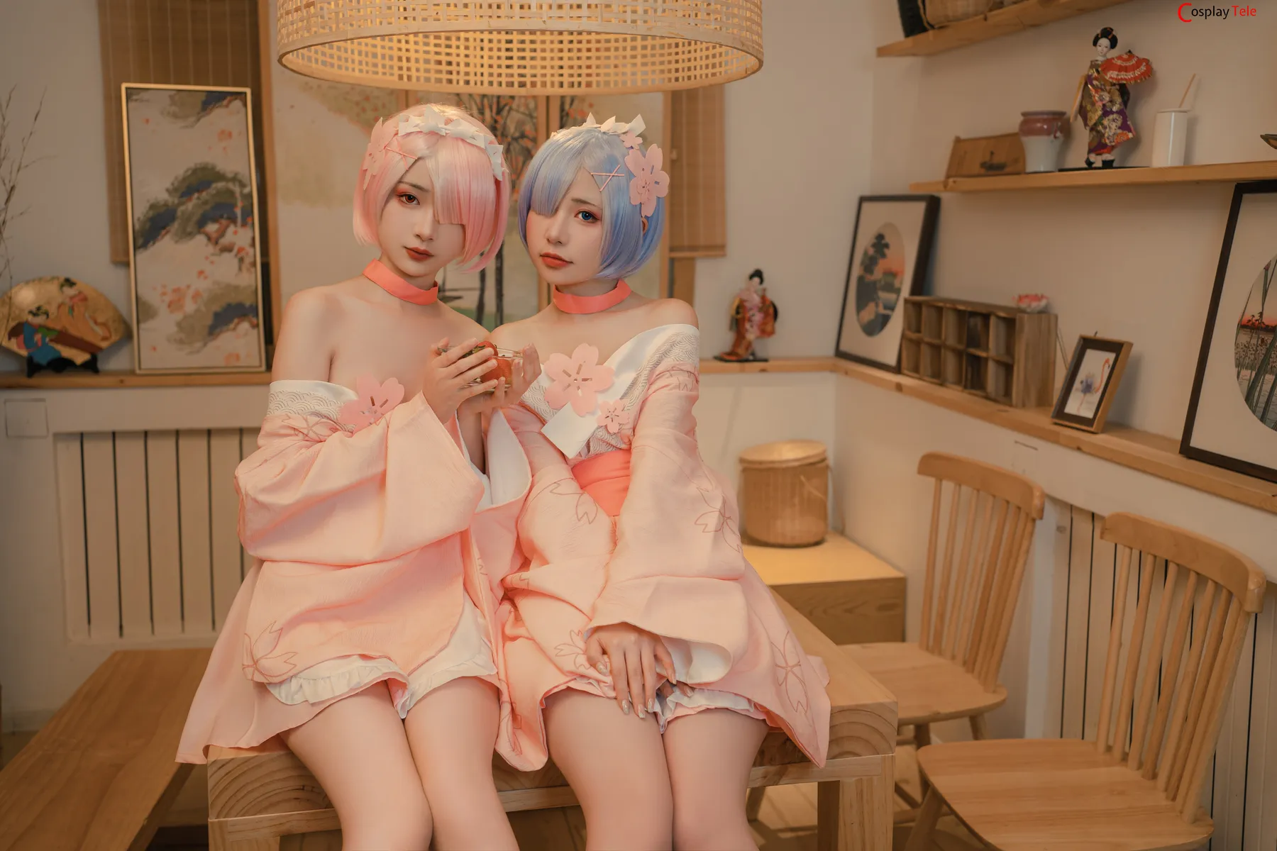 Nekokoyoshi (爆机少女喵小吉) and 金鱼Kinngyo cosplay Rem and Ram – Re_Zero – Part 2