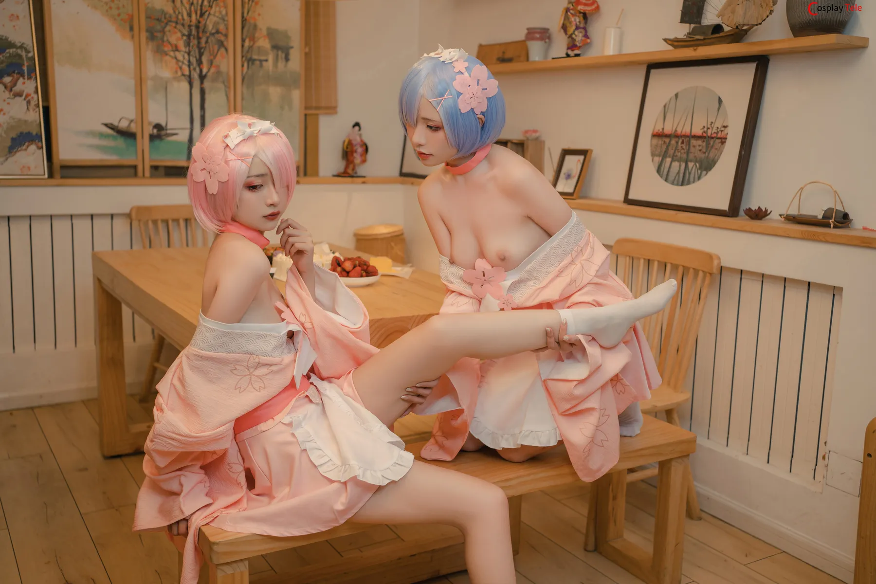 Nekokoyoshi (爆机少女喵小吉) and 金鱼Kinngyo cosplay Rem and Ram – Re_Zero – Part 2