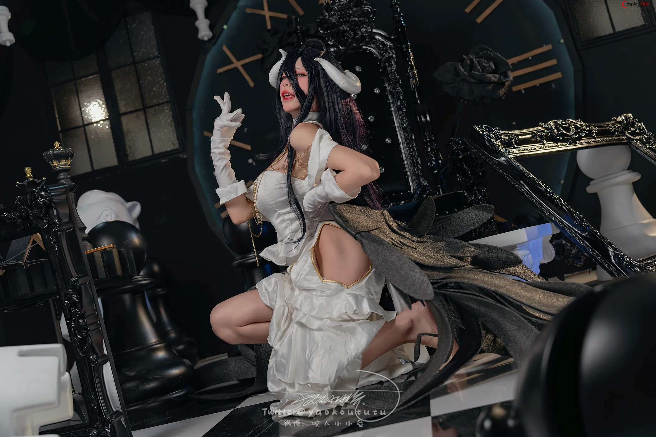 咬一口兔娘ovo (Yaokoututu) cosplay Albedo Succubus – Overlord 28 咬一口兔娘ovo (Yaokoututu) cosplay Albedo Succubus – Overlord