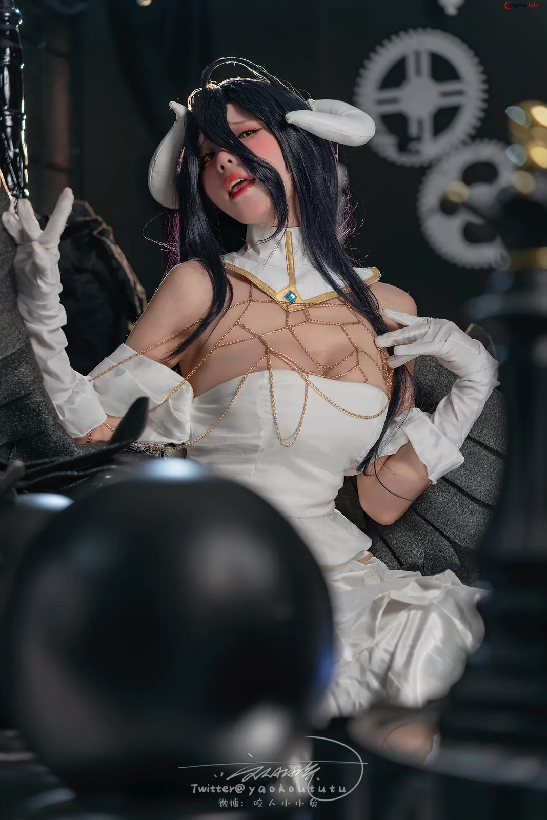 咬一口兔娘ovo (Yaokoututu) cosplay Albedo Succubus – Overlord 36 咬一口兔娘ovo (Yaokoututu) cosplay Albedo Succubus – Overlord