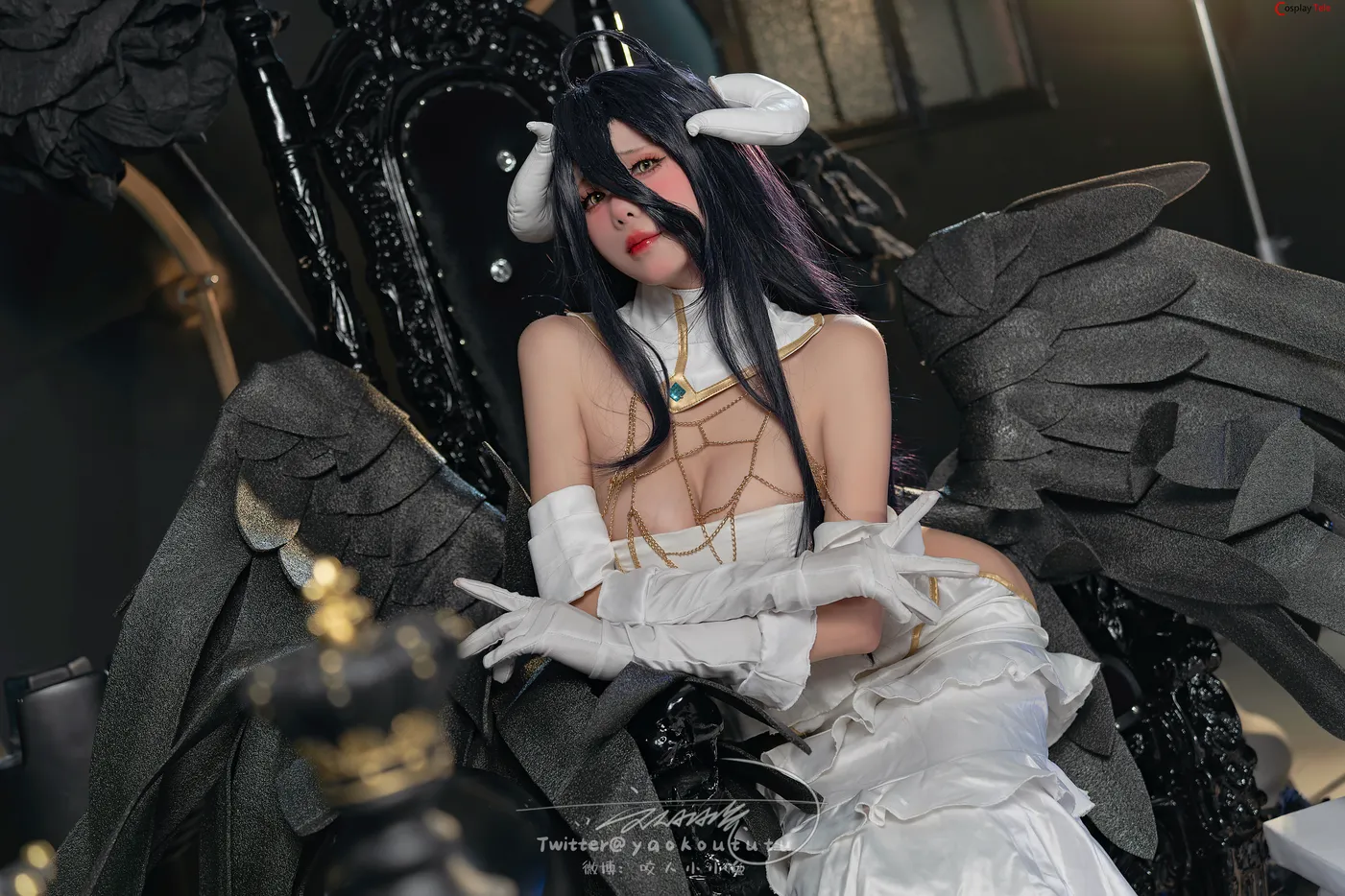 咬一口兔娘ovo (Yaokoututu) cosplay Albedo Succubus – Overlord 39 咬一口兔娘ovo (Yaokoututu) cosplay Albedo Succubus – Overlord