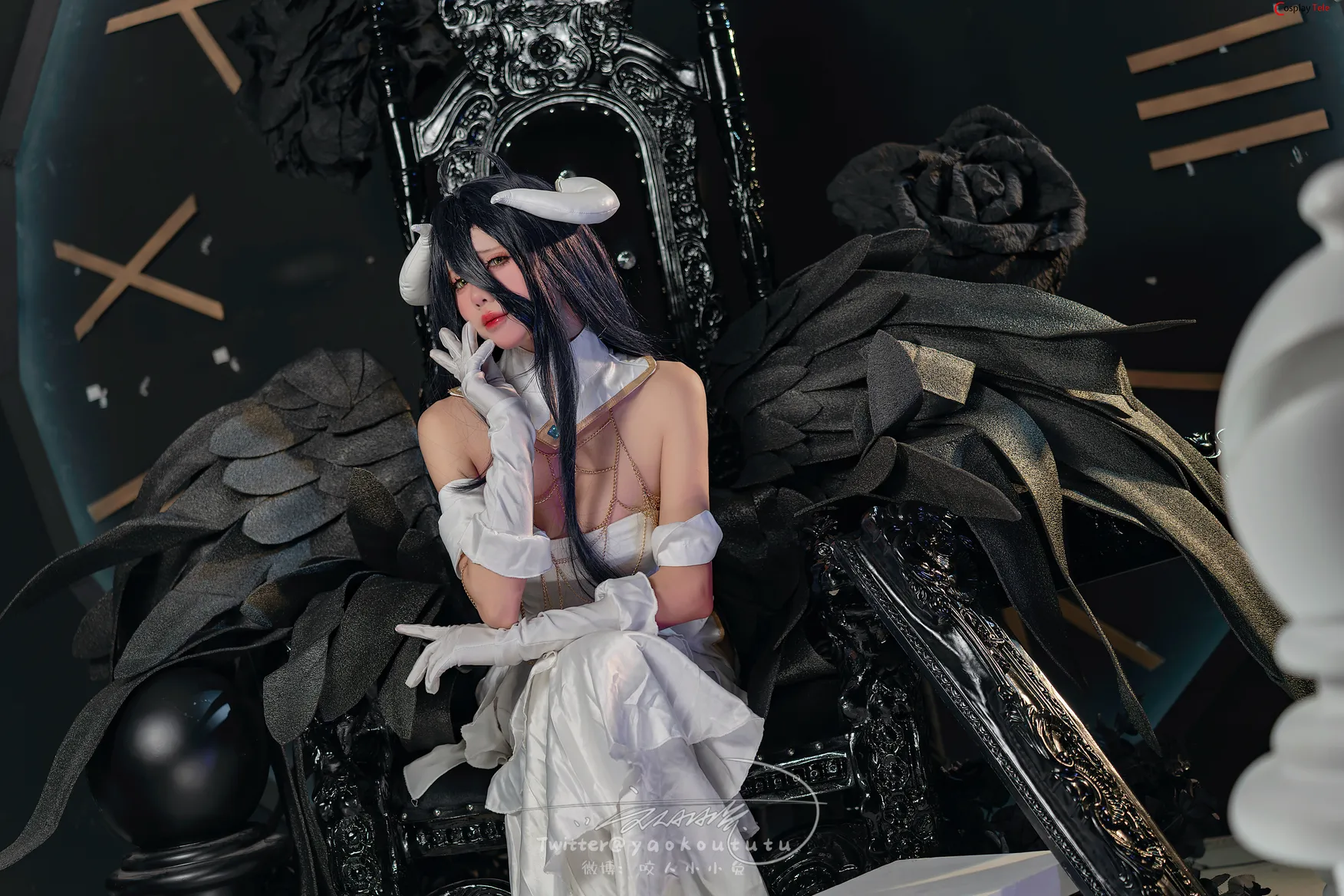 咬一口兔娘ovo (Yaokoututu) cosplay Albedo Succubus – Overlord 46 咬一口兔娘ovo (Yaokoututu) cosplay Albedo Succubus – Overlord