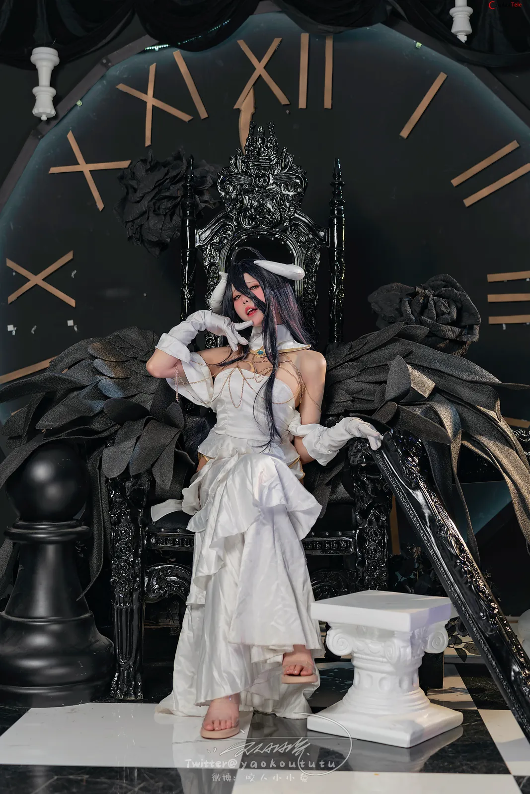 咬一口兔娘ovo (Yaokoututu) cosplay Albedo Succubus – Overlord 47 咬一口兔娘ovo (Yaokoututu) cosplay Albedo Succubus – Overlord