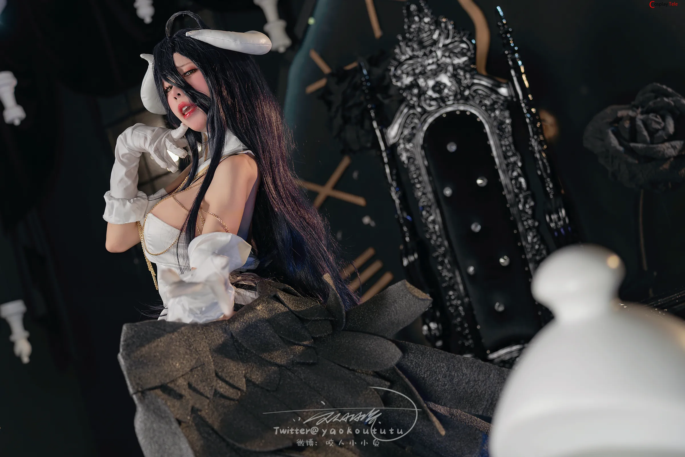 咬一口兔娘ovo (Yaokoututu) cosplay Albedo Succubus – Overlord 49 咬一口兔娘ovo (Yaokoututu) cosplay Albedo Succubus – Overlord