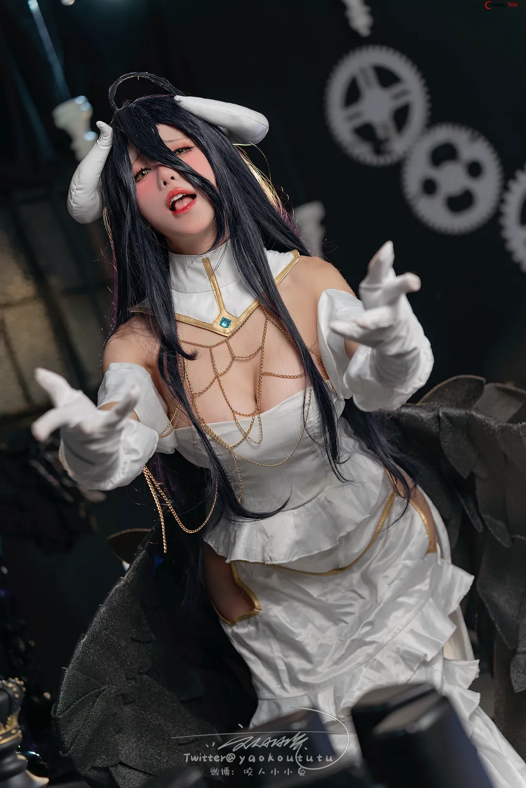 咬一口兔娘ovo (Yaokoututu) cosplay Albedo Succubus – Overlord 50 咬一口兔娘ovo (Yaokoututu) cosplay Albedo Succubus – Overlord