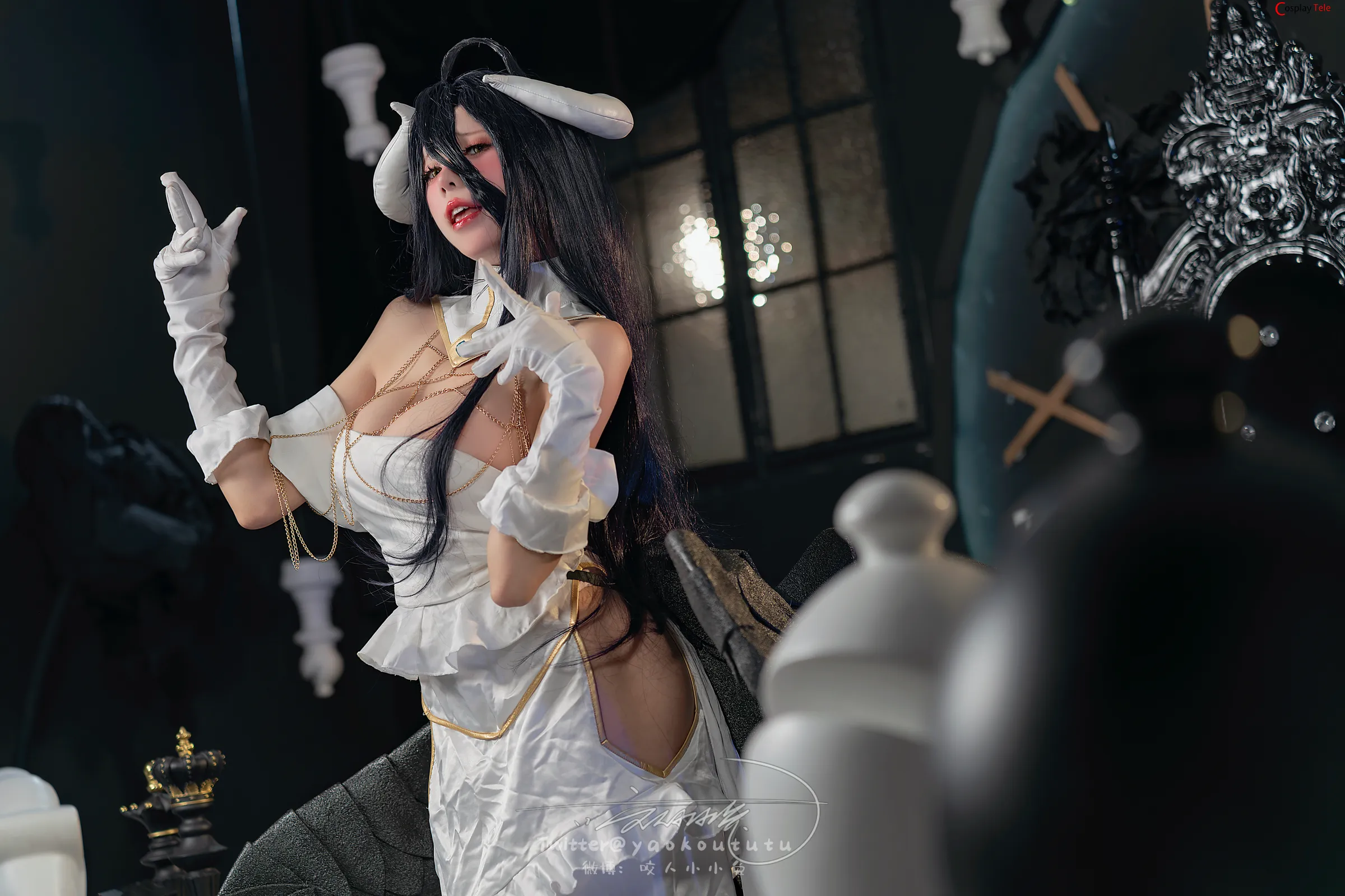 咬一口兔娘ovo (Yaokoututu) cosplay Albedo Succubus – Overlord 51 咬一口兔娘ovo (Yaokoututu) cosplay Albedo Succubus – Overlord