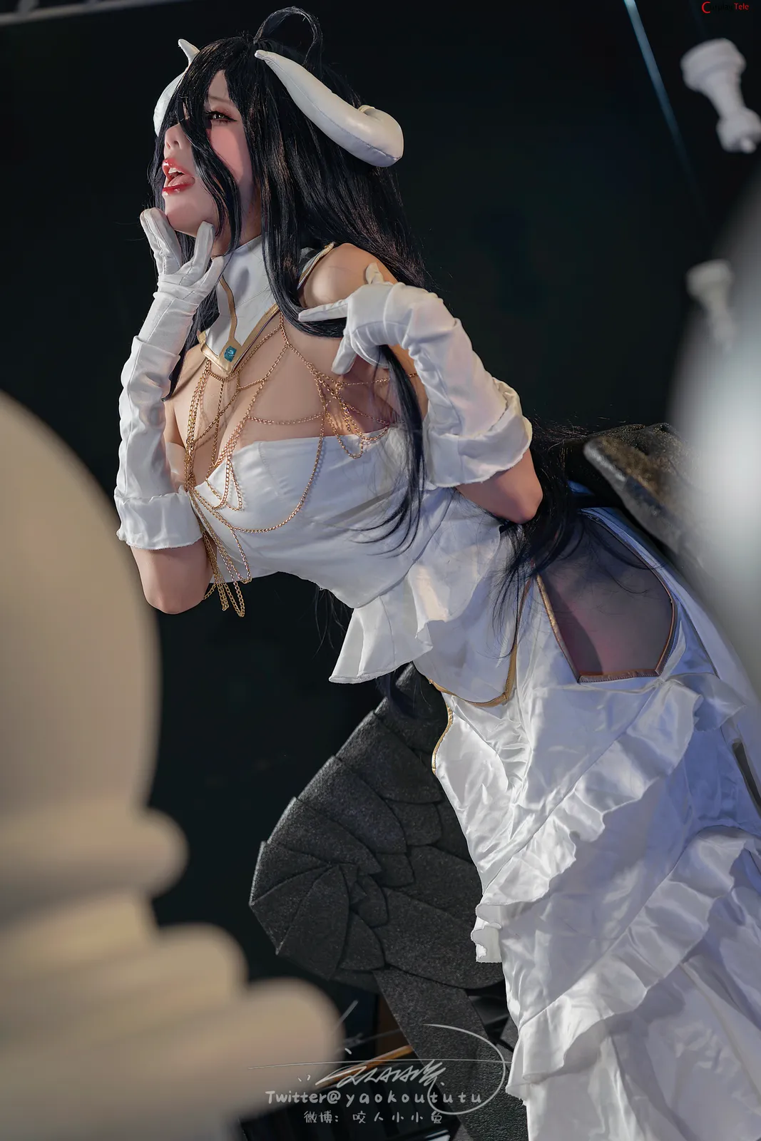 咬一口兔娘ovo (Yaokoututu) cosplay Albedo Succubus – Overlord 52 咬一口兔娘ovo (Yaokoututu) cosplay Albedo Succubus – Overlord
