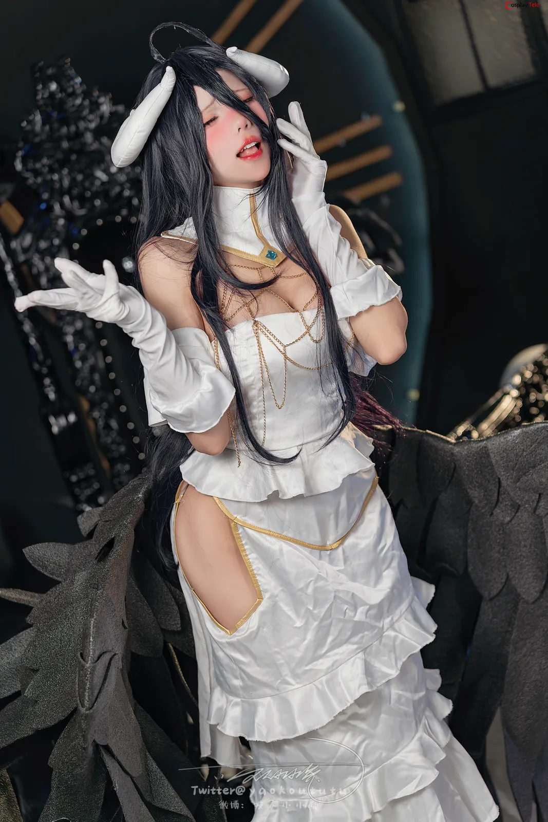 咬一口兔娘ovo (Yaokoututu) cosplay Albedo Succubus – Overlord 55 咬一口兔娘ovo (Yaokoututu) cosplay Albedo Succubus – Overlord