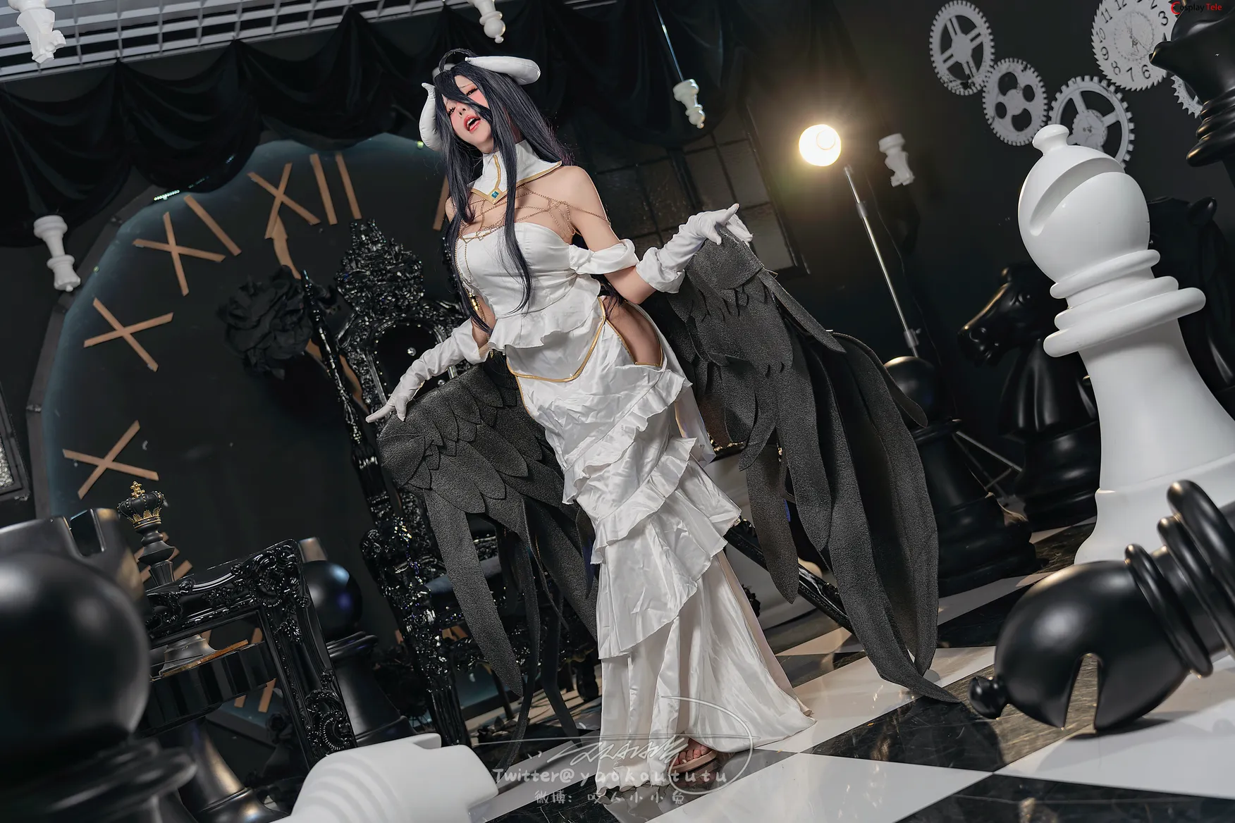 咬一口兔娘ovo (Yaokoututu) cosplay Albedo Succubus – Overlord 56 咬一口兔娘ovo (Yaokoututu) cosplay Albedo Succubus – Overlord