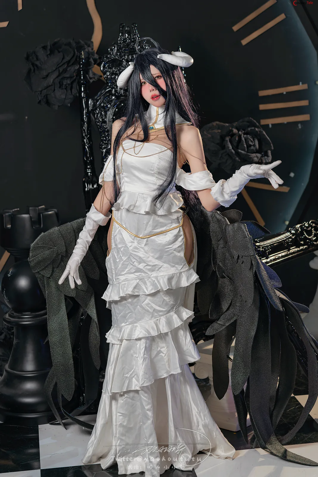 咬一口兔娘ovo (Yaokoututu) cosplay Albedo Succubus – Overlord 58 咬一口兔娘ovo (Yaokoututu) cosplay Albedo Succubus – Overlord