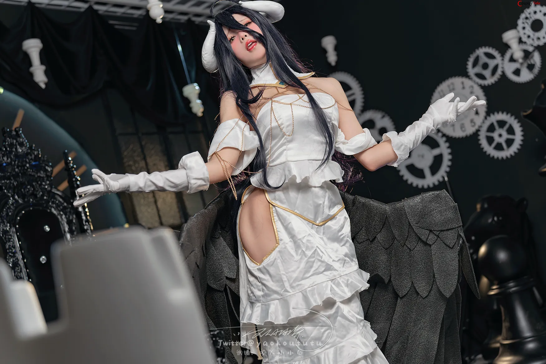 咬一口兔娘ovo (Yaokoututu) cosplay Albedo Succubus – Overlord 59 咬一口兔娘ovo (Yaokoututu) cosplay Albedo Succubus – Overlord