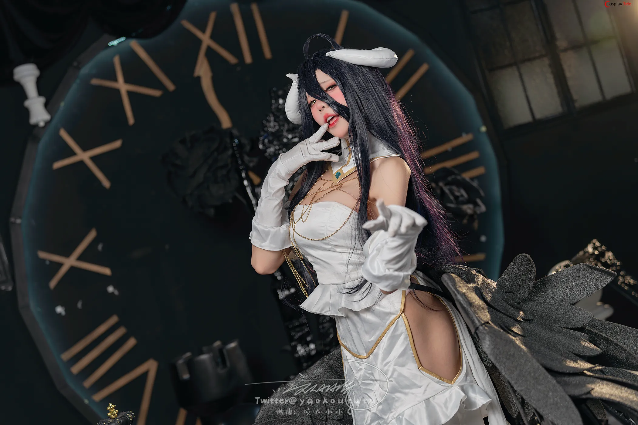 咬一口兔娘ovo (Yaokoututu) cosplay Albedo Succubus – Overlord 61 咬一口兔娘ovo (Yaokoututu) cosplay Albedo Succubus – Overlord