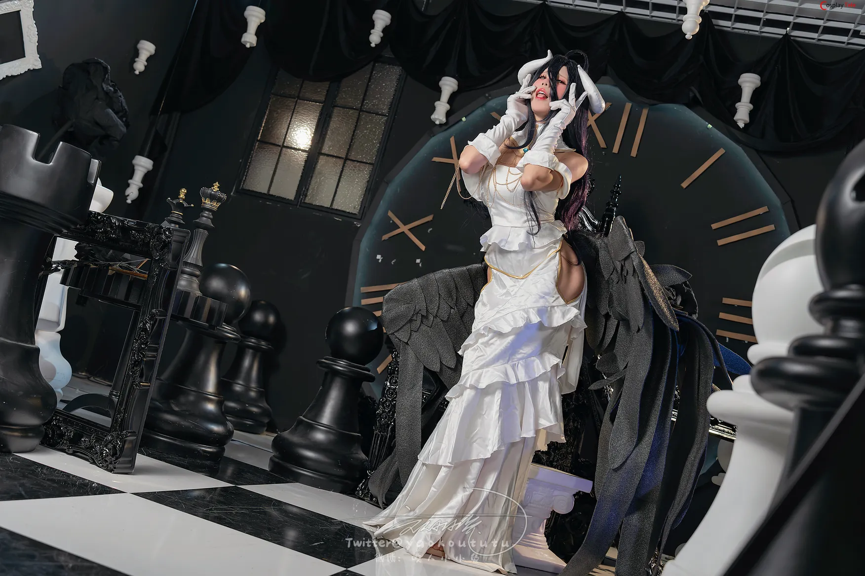 咬一口兔娘ovo (Yaokoututu) cosplay Albedo Succubus – Overlord 68 咬一口兔娘ovo (Yaokoututu) cosplay Albedo Succubus – Overlord