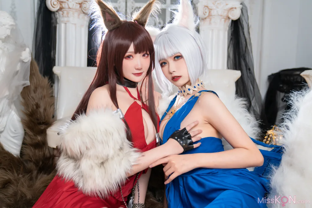 Coser@瓜希酱 & Momoko葵葵_ 碧蓝航线赤城 & 加贺 礼服