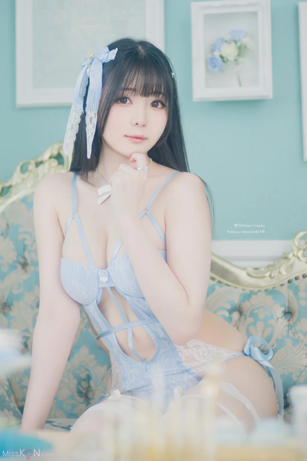 Coser@霜月shimo_ Blue Lingerie