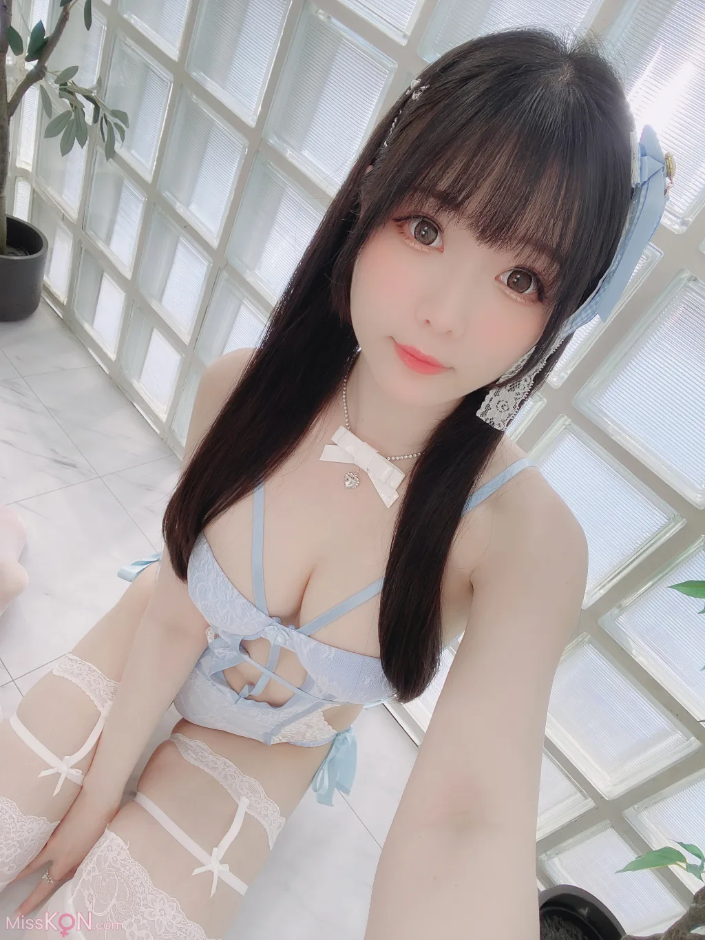 Coser@霜月shimo_ Blue Lingerie