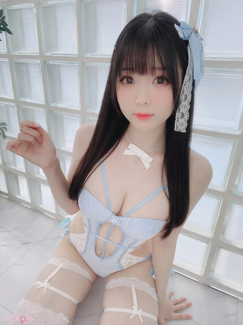 Coser@霜月shimo_ Blue Lingerie