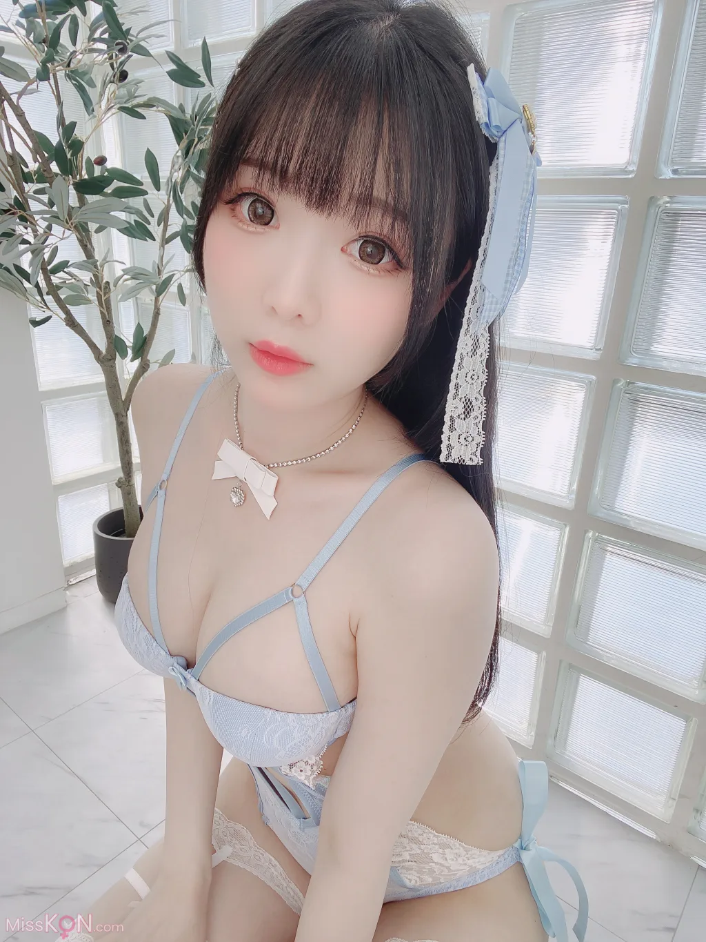 Coser@霜月shimo_ Blue Lingerie