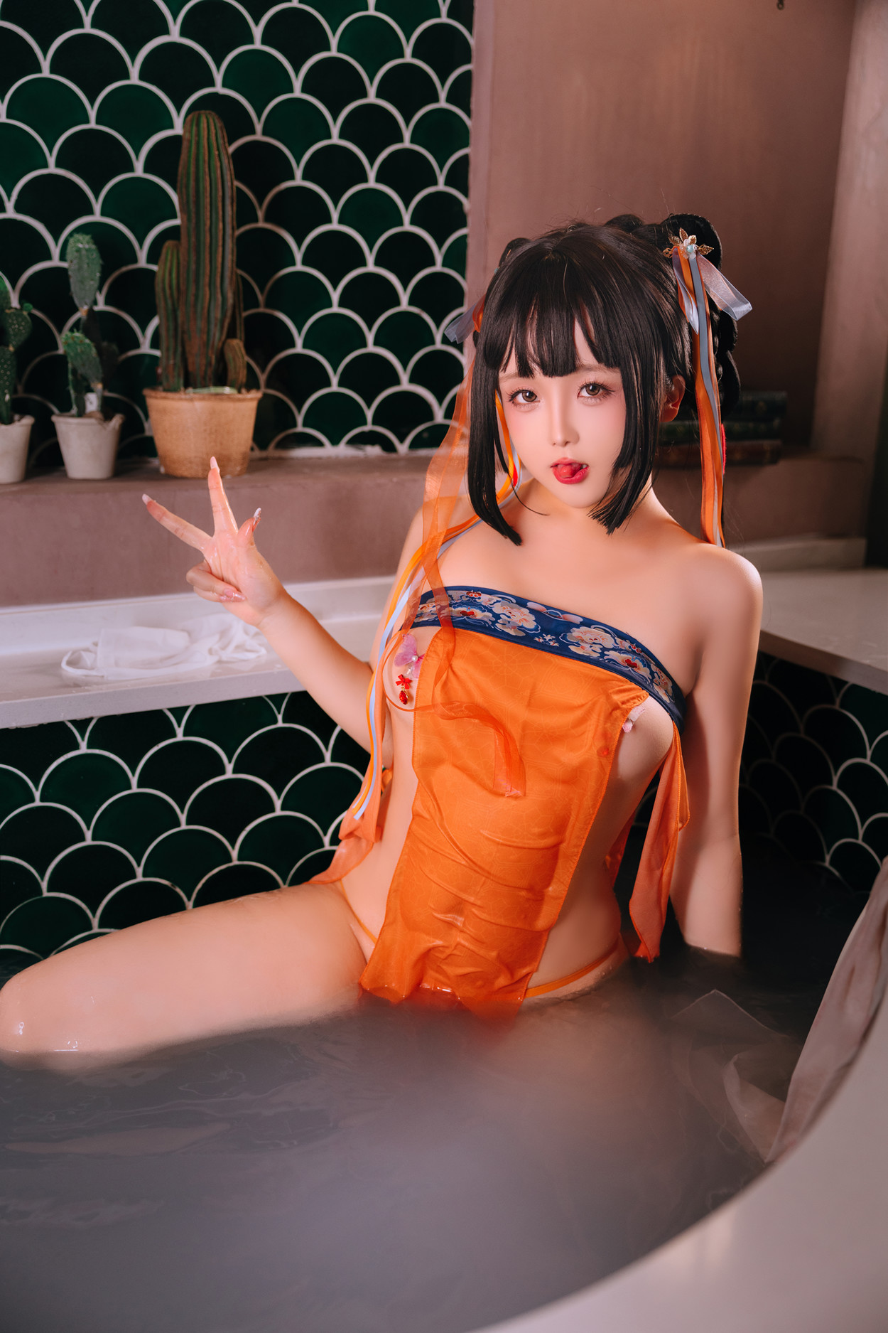 Cosplay Rinaijiao日奈娇 鸳鸯浴 Set.01