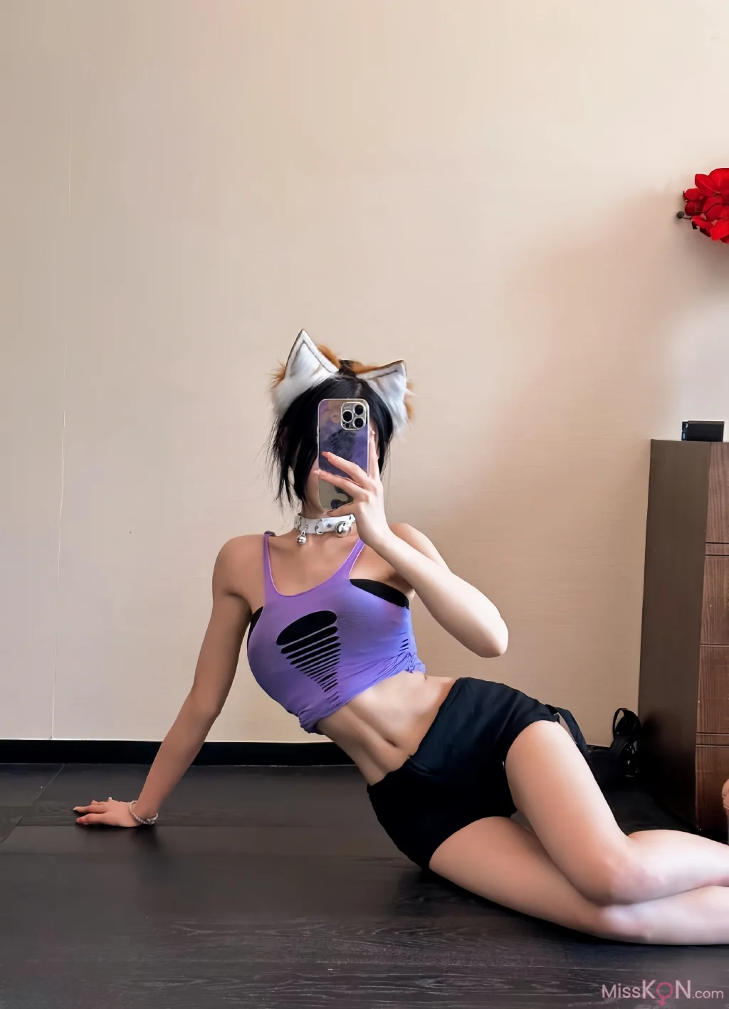 黎允熙baby_ 紫色珍珠丁裤