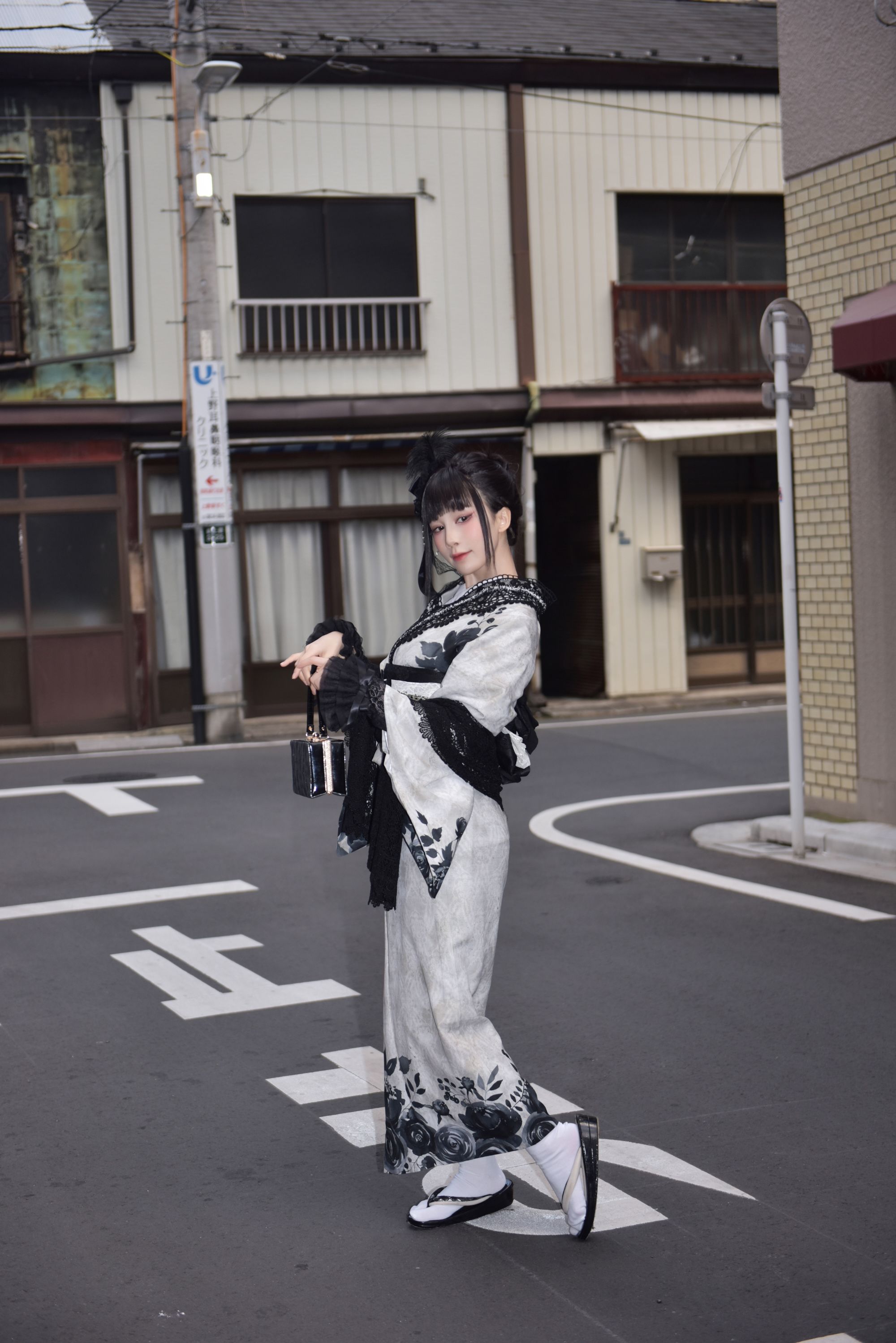 [Cosplay] 水淼aqua - Black Lace Kimono&Lingerie