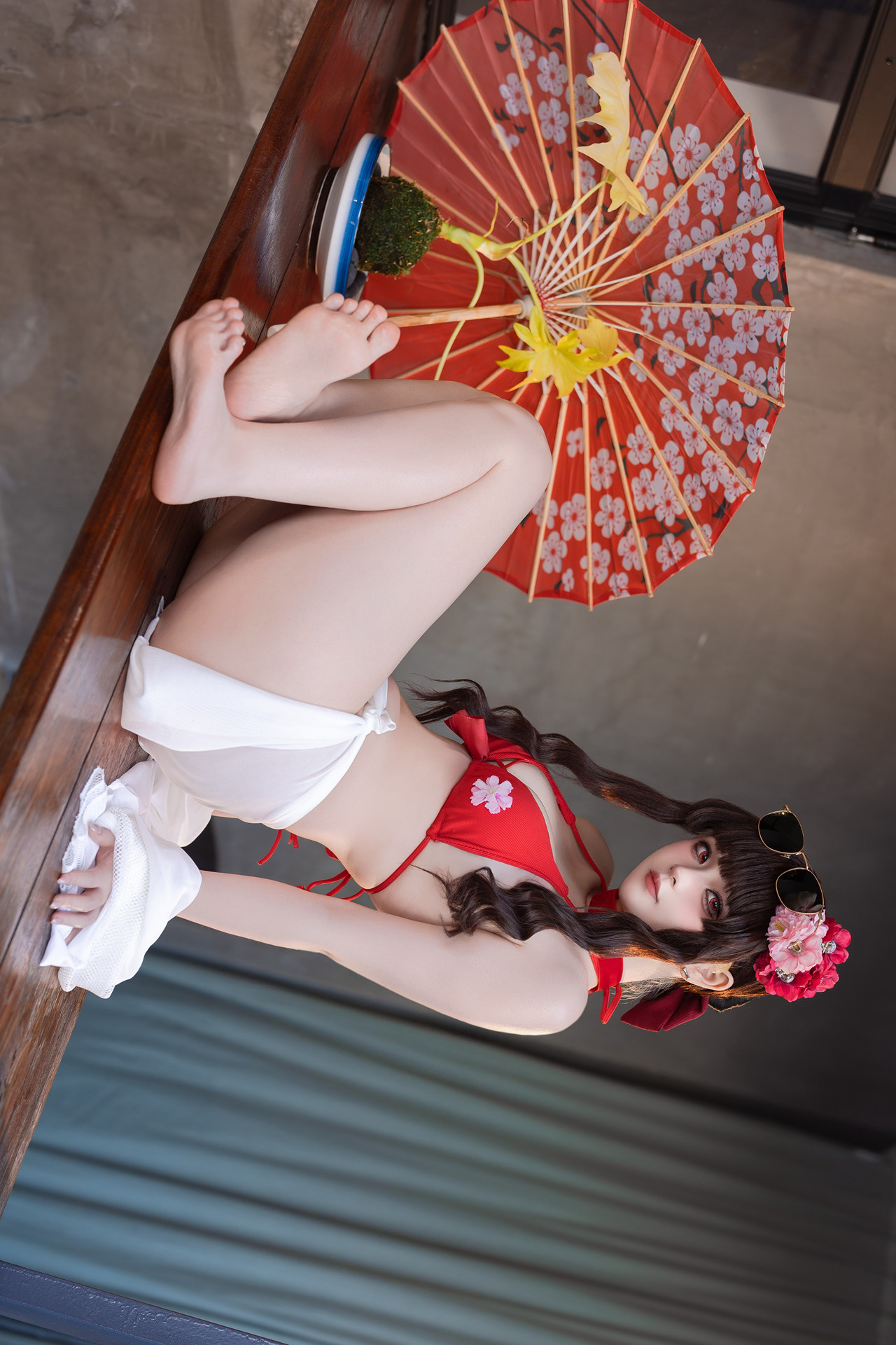 Cosplay 屿鱼 – 樱花泳装 Set.01