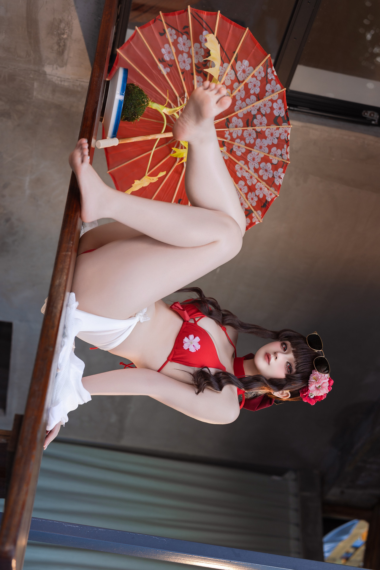 Cosplay 屿鱼 – 樱花泳装 Set.01