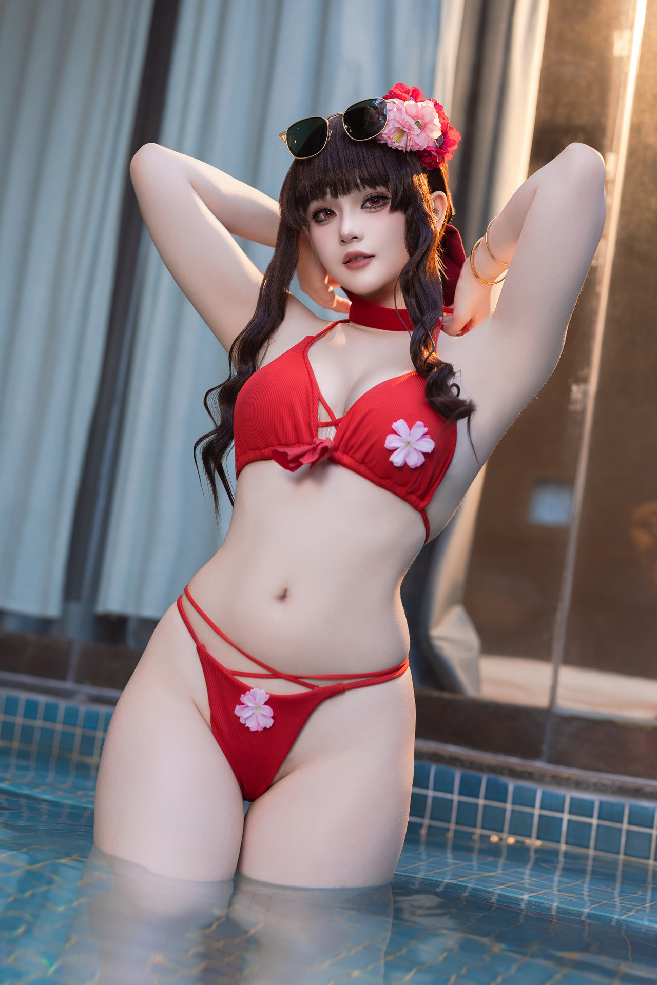 Cosplay 屿鱼 – 樱花泳装 Set.01