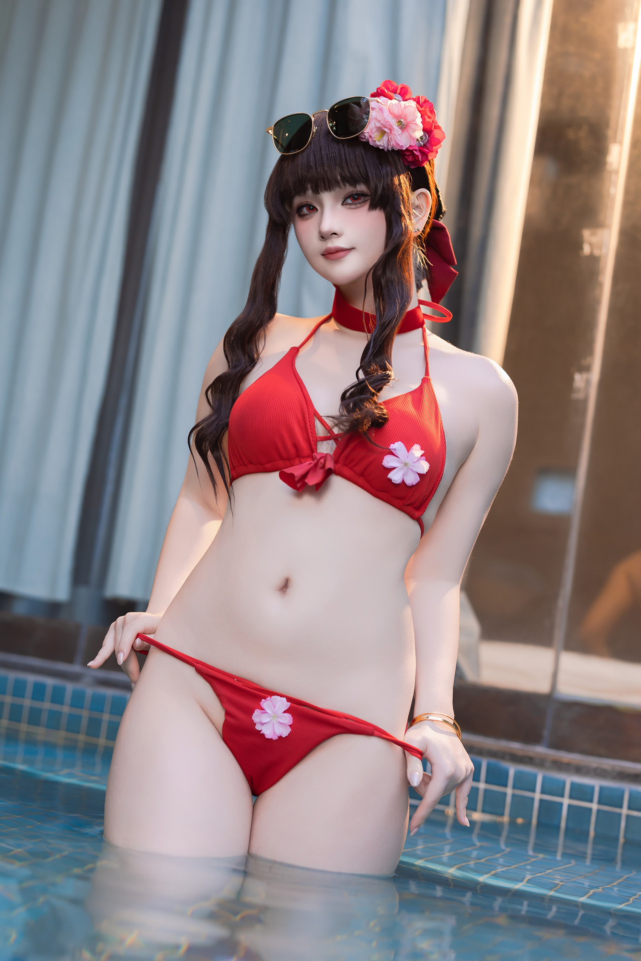 Cosplay 屿鱼 – 樱花泳装 Set.01