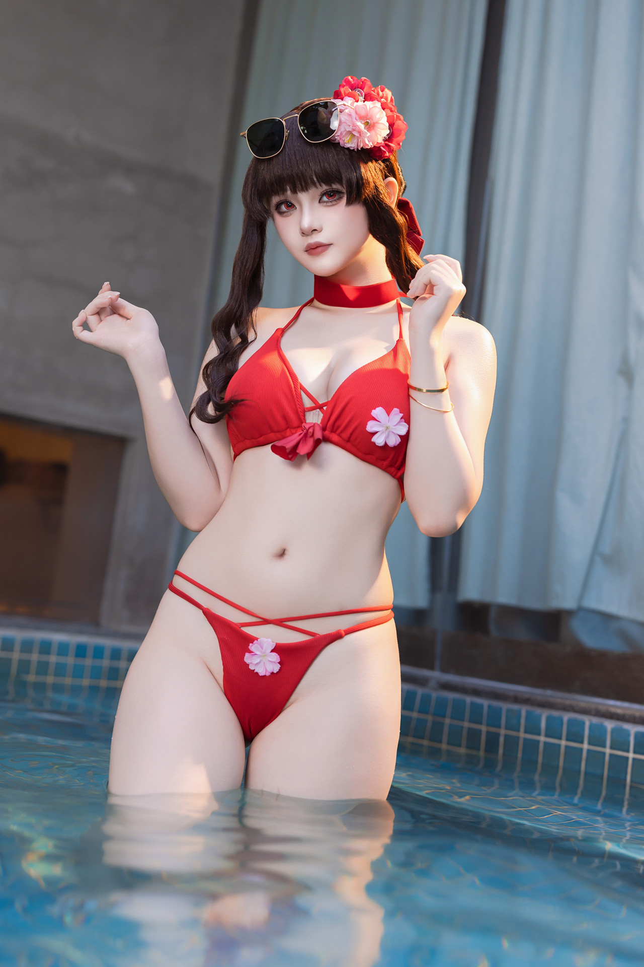 Cosplay 屿鱼 – 樱花泳装 Set.01