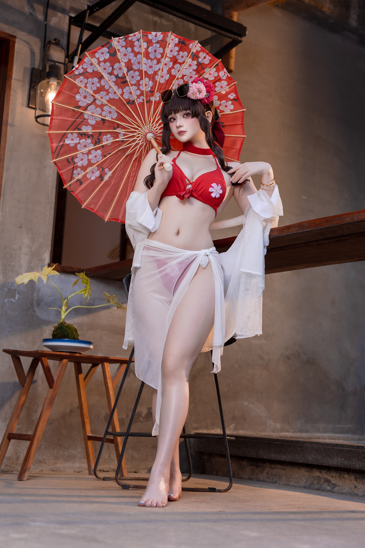 Cosplay 屿鱼 – 樱花泳装 Set.01