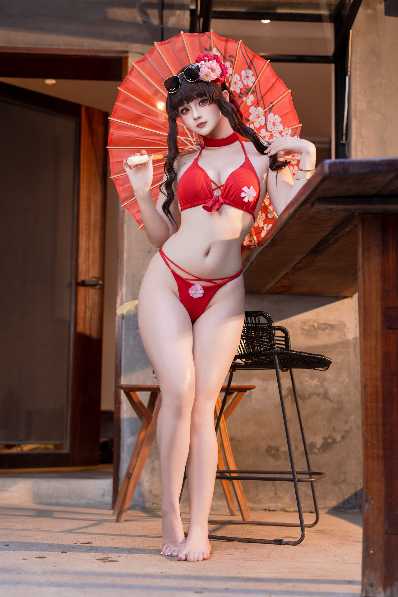 Cosplay 屿鱼 – 樱花泳装 Set.01