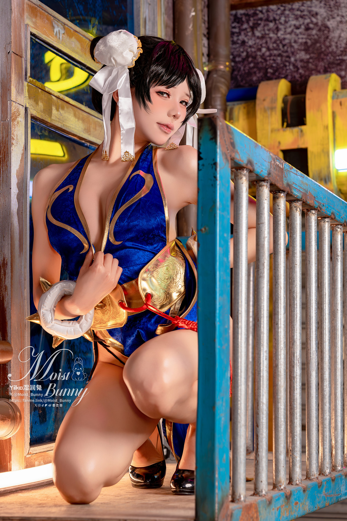 Cosplay 黏黏团子兔 – 2月作品『街霸-春丽』桃花旗袍 Set.02