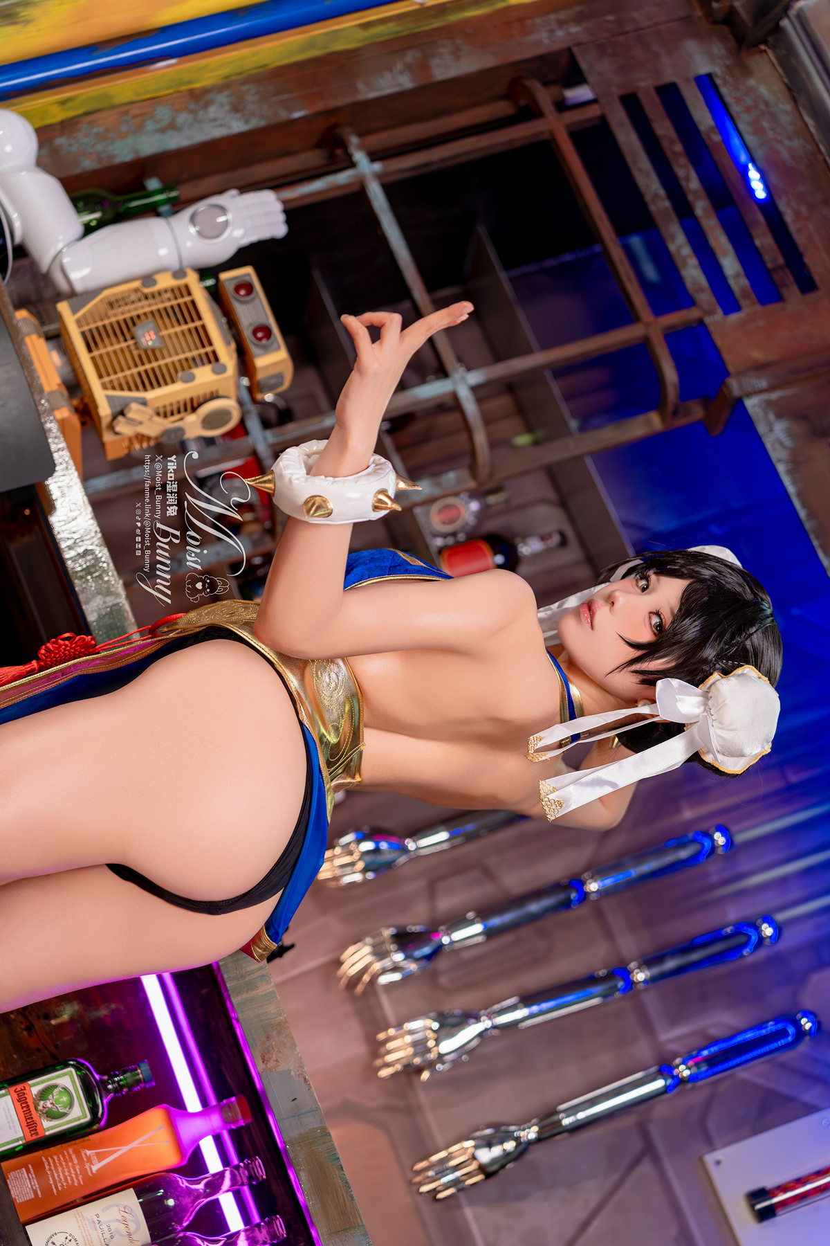 Cosplay 黏黏团子兔 – 2月作品『街霸-春丽』桃花旗袍 Set.01