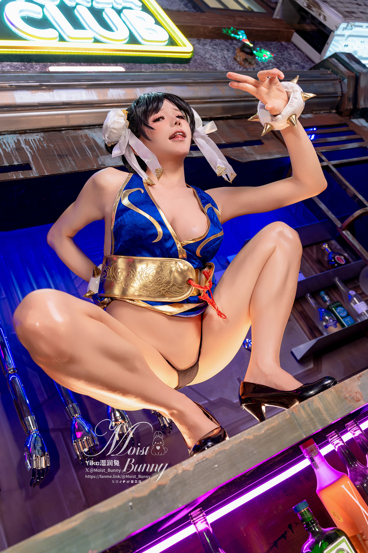 Cosplay 黏黏团子兔 – 2月作品『街霸-春丽』桃花旗袍 Set.01