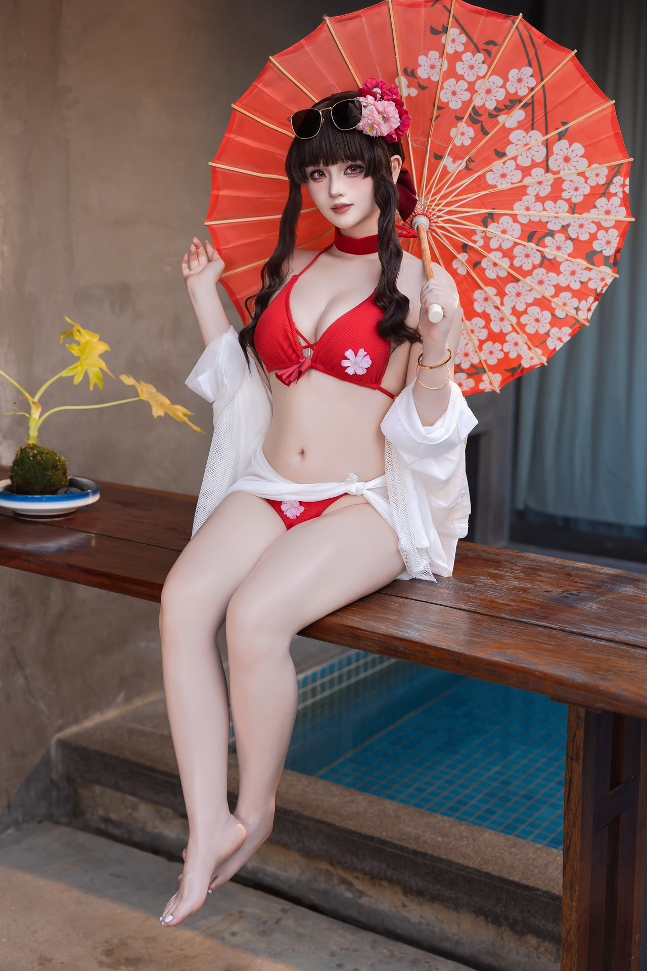Cosplay 屿鱼 – 樱花泳装 Set.02