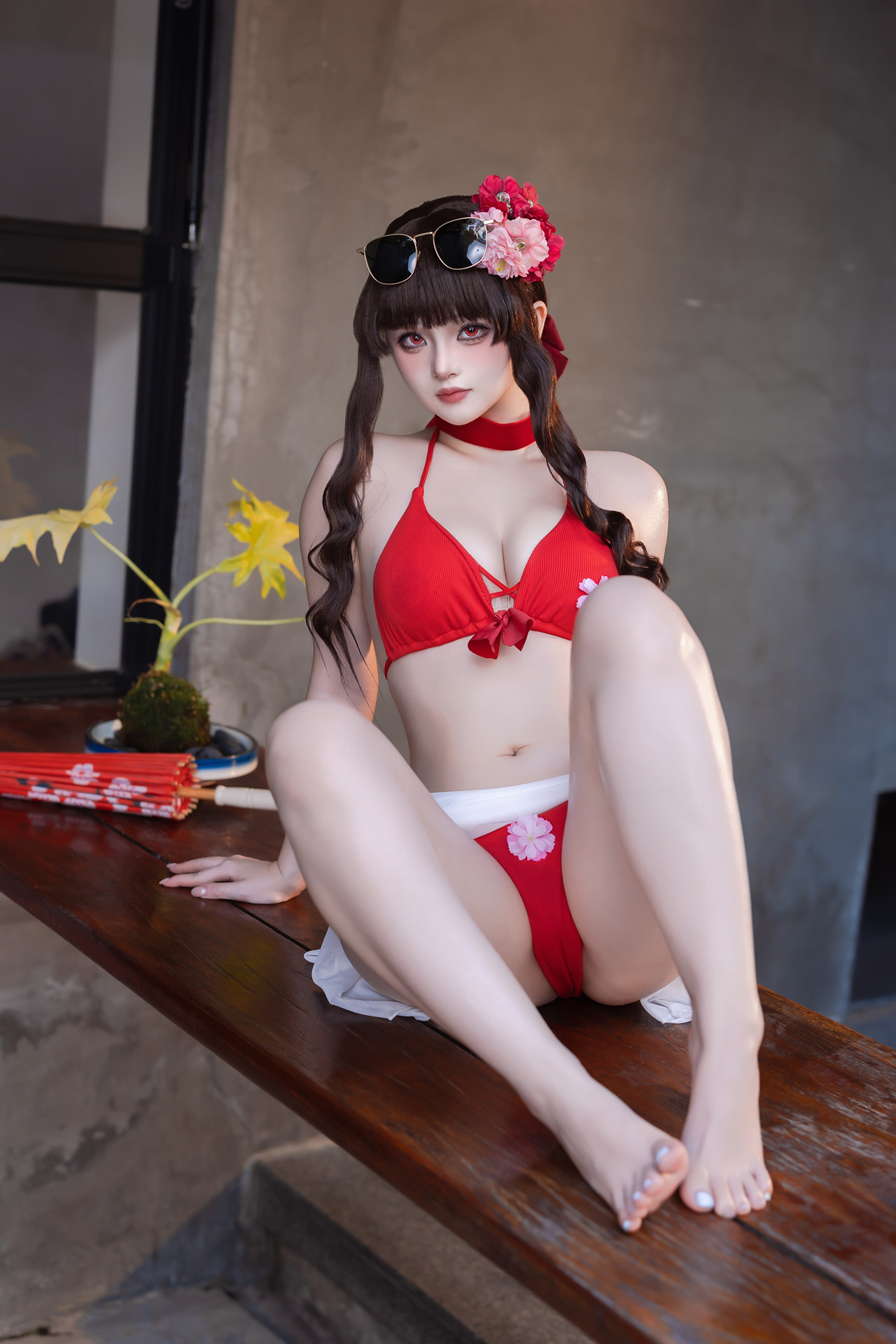 Cosplay 屿鱼 – 樱花泳装 Set.02