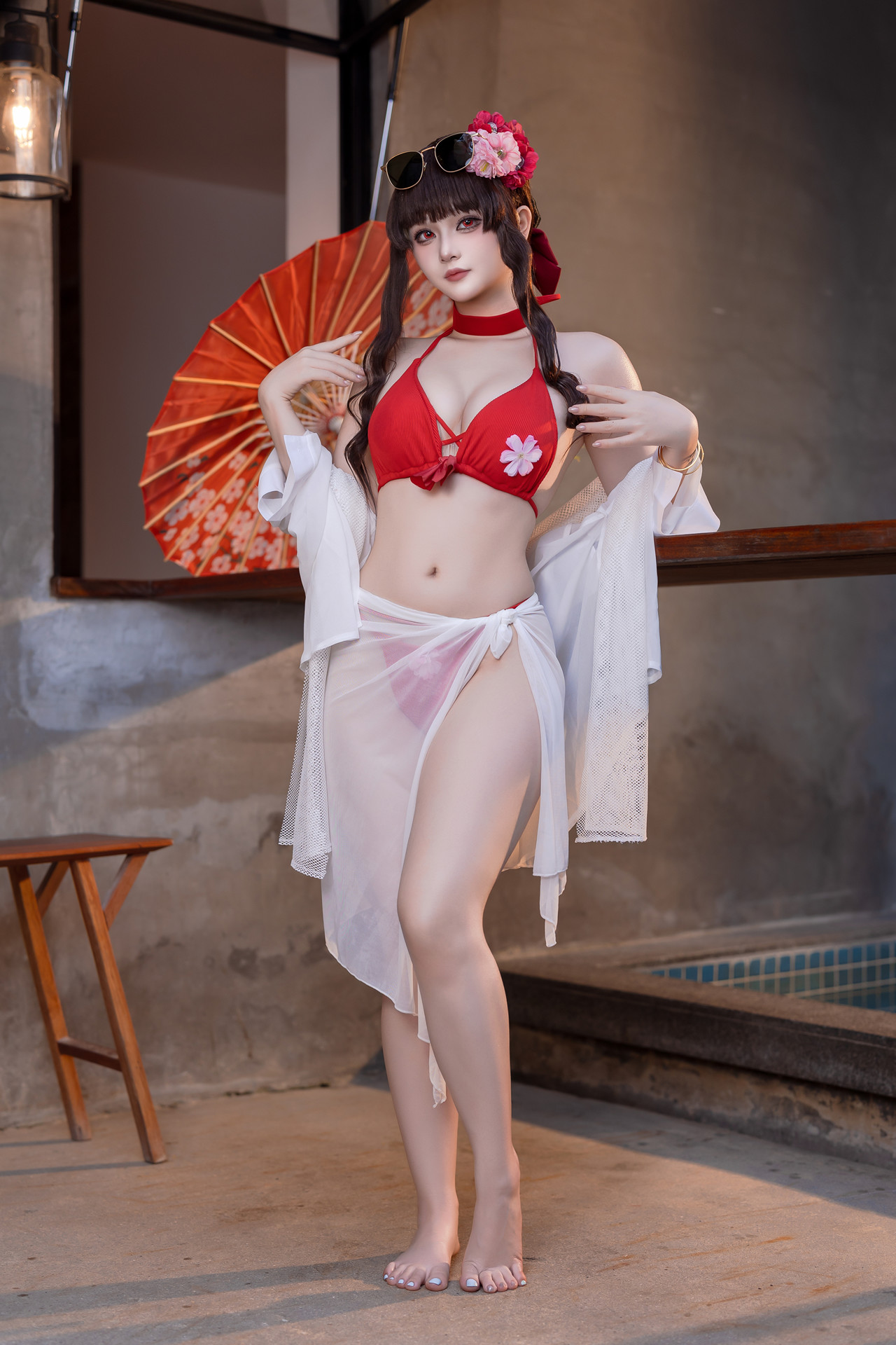 Cosplay 屿鱼 – 樱花泳装 Set.02