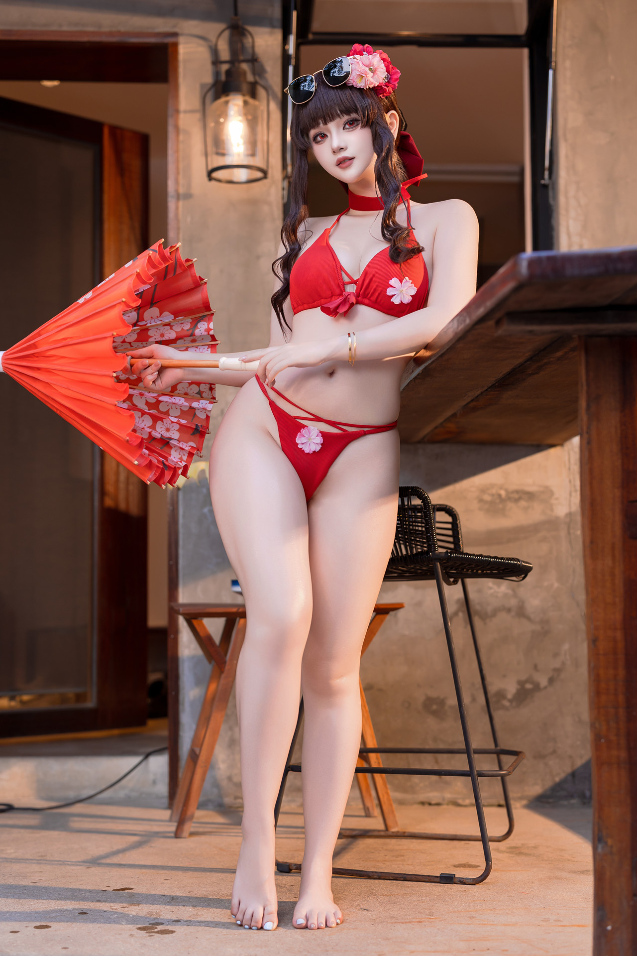 Cosplay 屿鱼 – 樱花泳装 Set.02