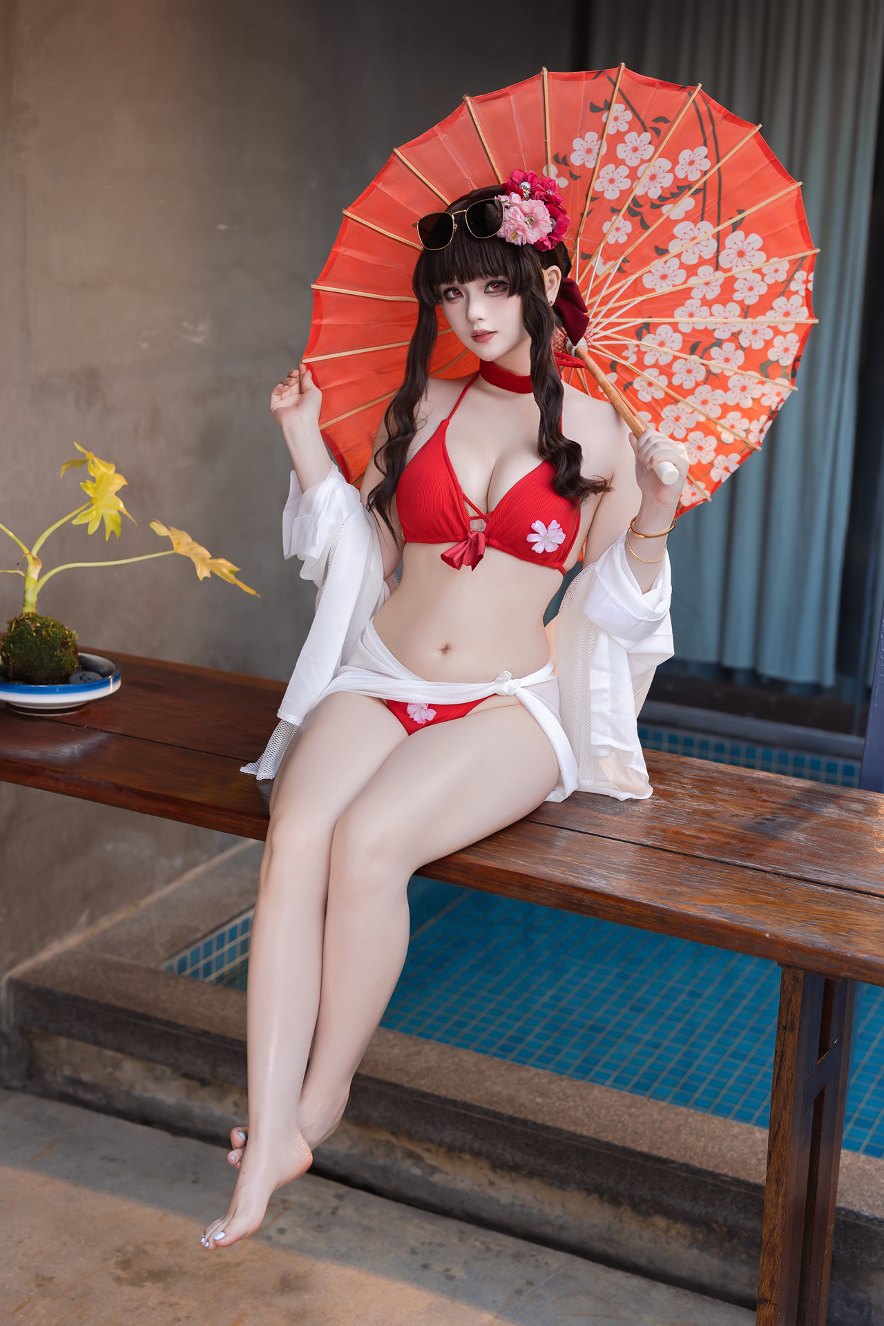 Cosplay 屿鱼 – 樱花泳装 Set.02