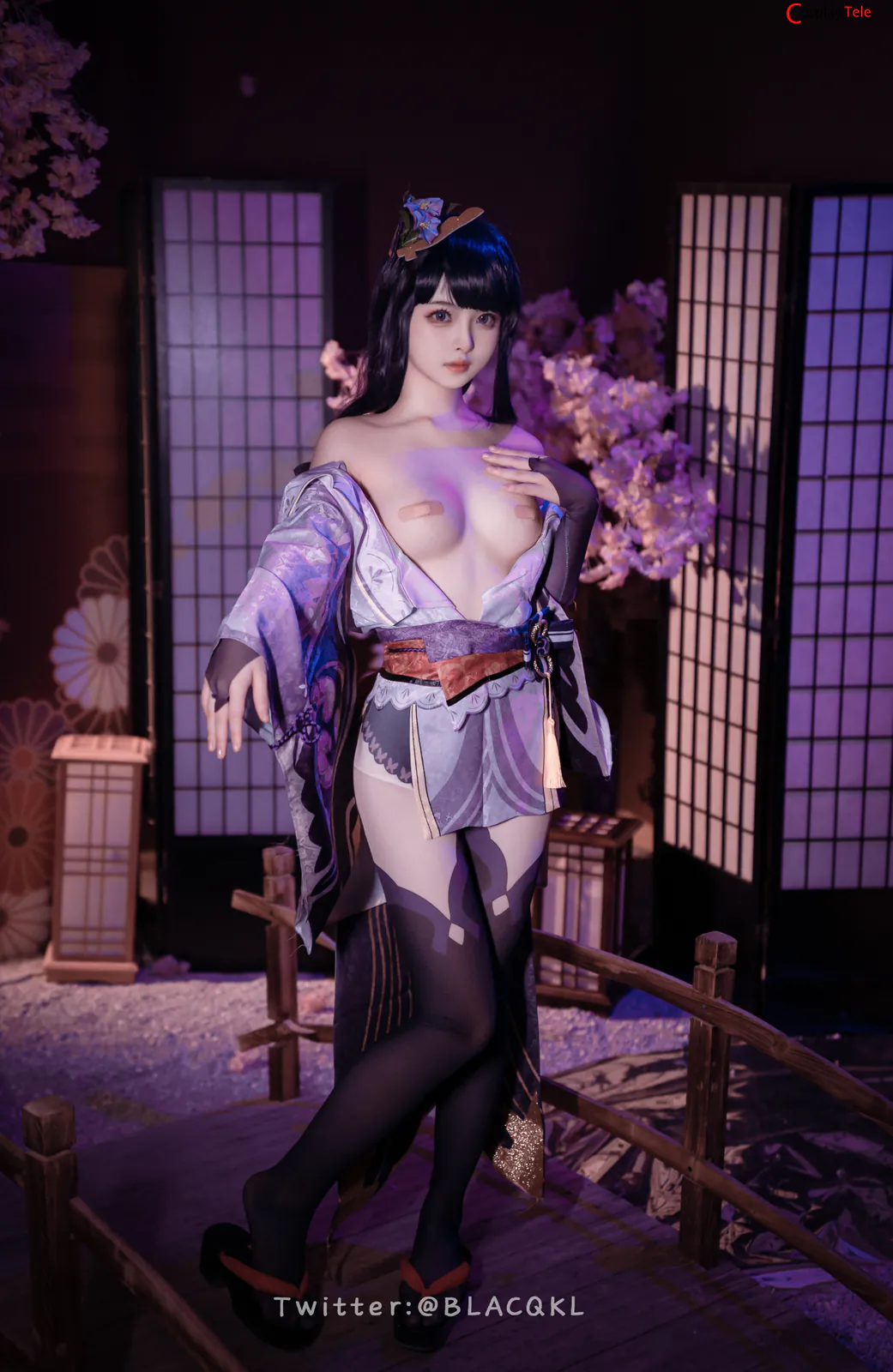 Blacqkl (白莉爱吃巧克力) cosplay Raiden Shogun – Genshin Impact