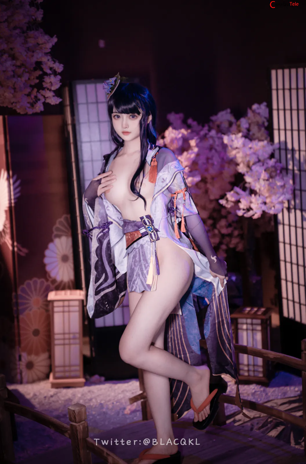 Blacqkl (白莉爱吃巧克力) cosplay Raiden Shogun – Genshin Impact
